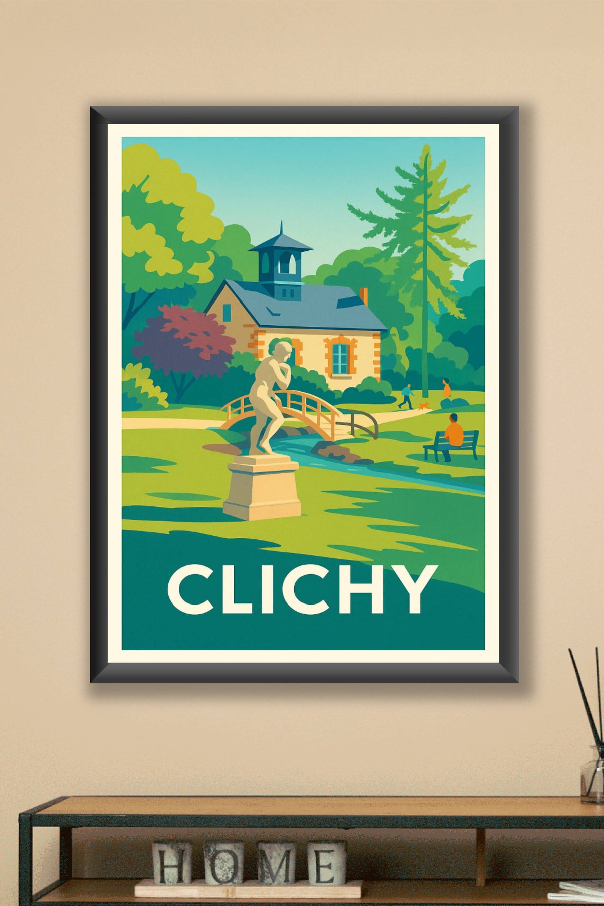 Affiche Clichy — Un havre de calme et de verdure · poster d'art de Clichy