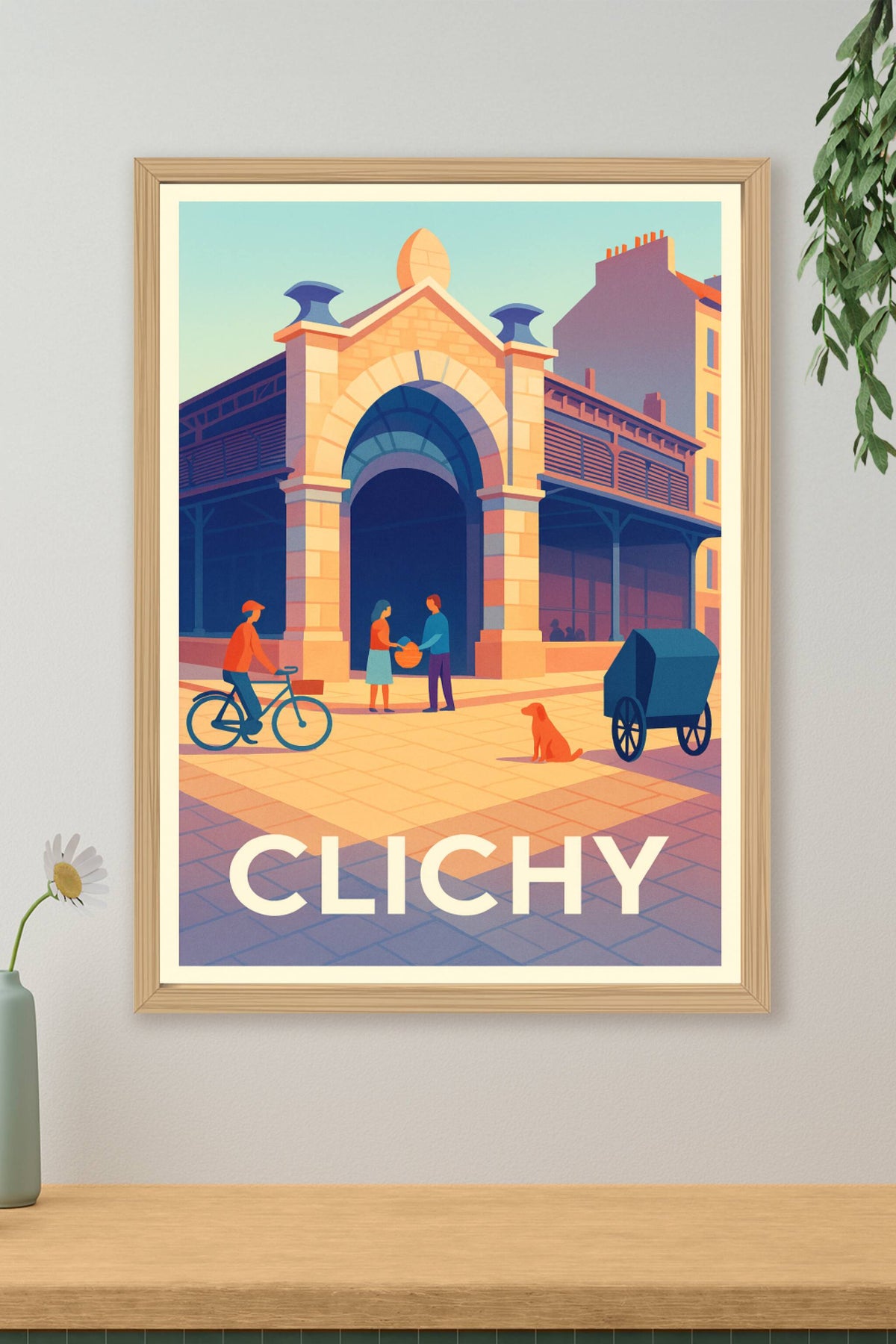 Affiche Clichy — Charme et vie quotidienne au coeur de la ville · poster d'art de Clichy