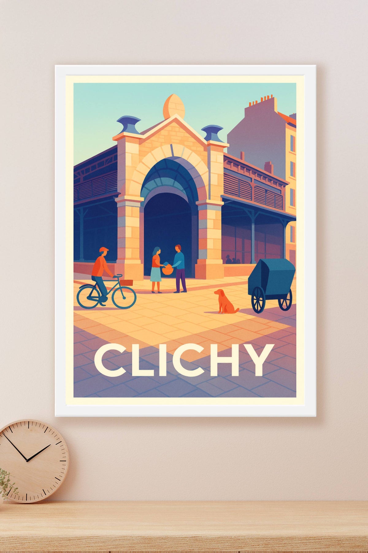 Affiche Clichy — Charme et vie quotidienne au coeur de la ville · poster d'art de Clichy