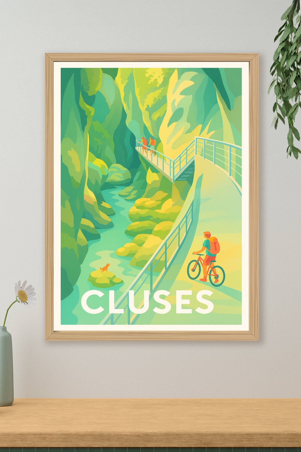 Affiche Cluses — Évasion et nature au cœur des gorges · poster d'art de Cluses