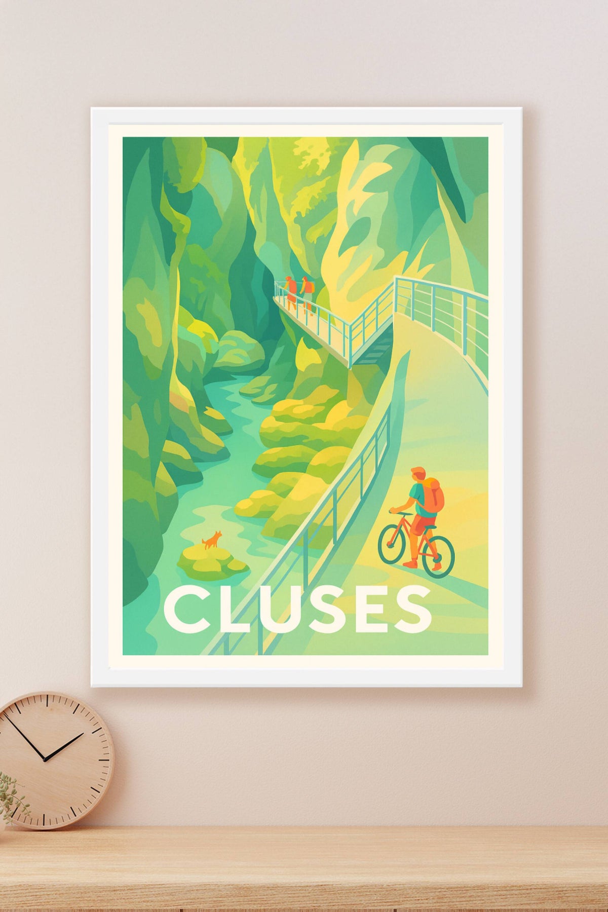 Affiche Cluses — Évasion et nature au cœur des gorges · poster d'art de Cluses