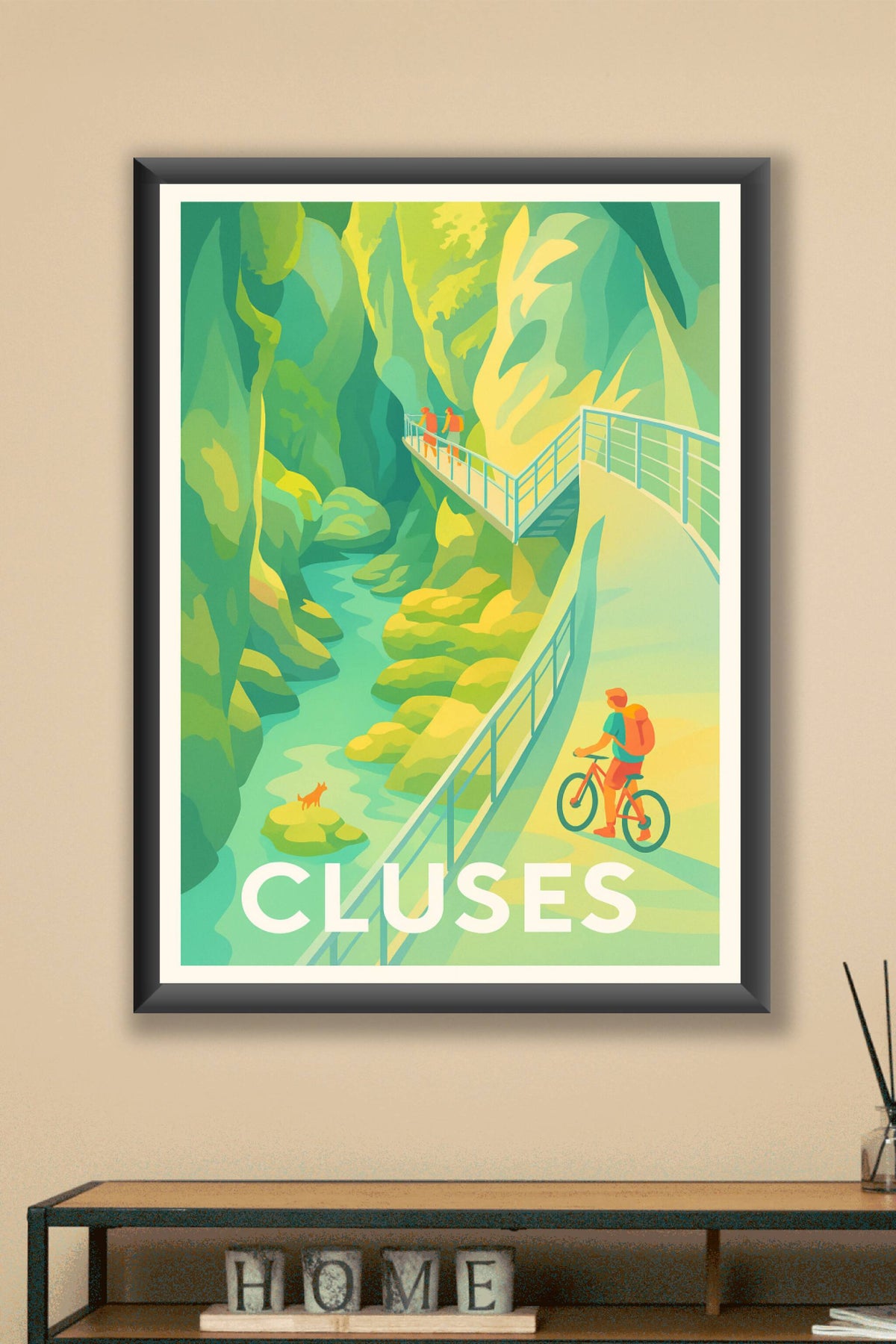 Affiche Cluses — Évasion et nature au cœur des gorges · poster d'art de Cluses