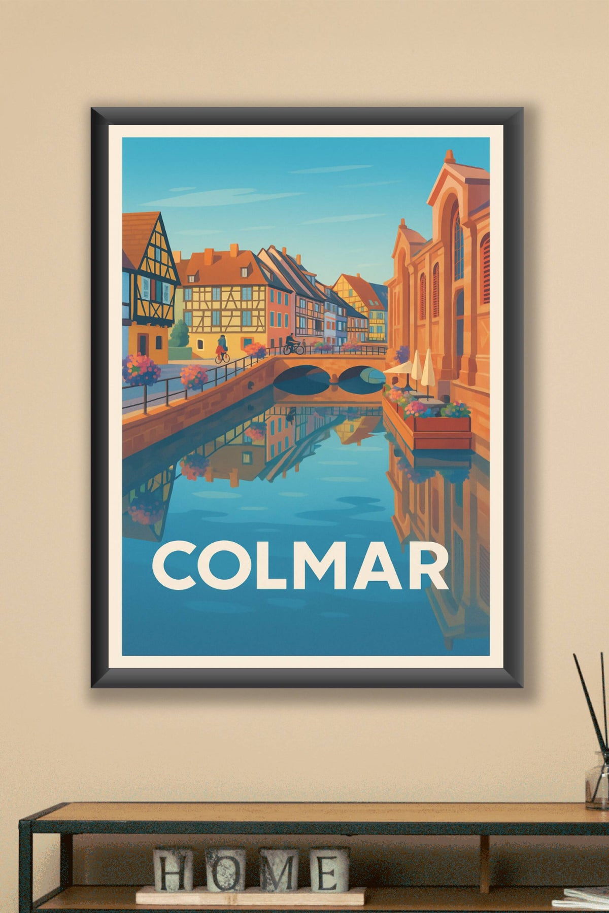 Affiche Colmar — Charme pittoresque au fil de l'eau · poster d'art de Colmar