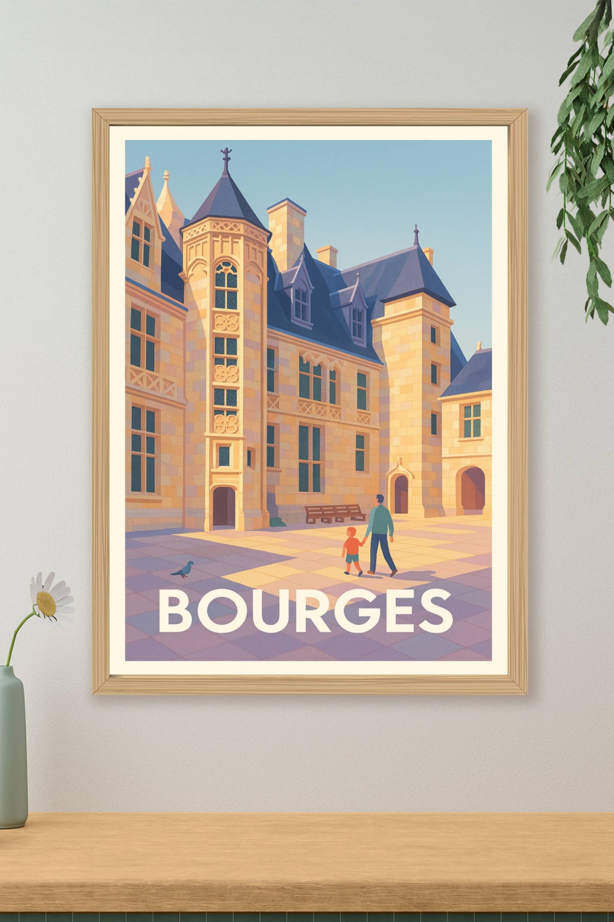 Affiche Bourges — L'élégance intemporelle au cœur de la ville · poster d'art de Bourges