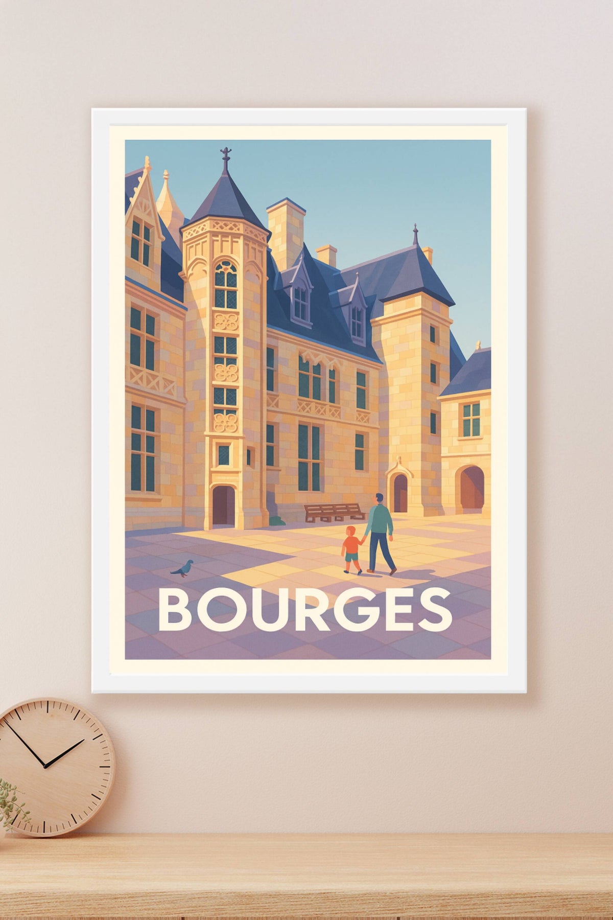 Affiche Bourges — L'élégance intemporelle au cœur de la ville · poster d'art de Bourges