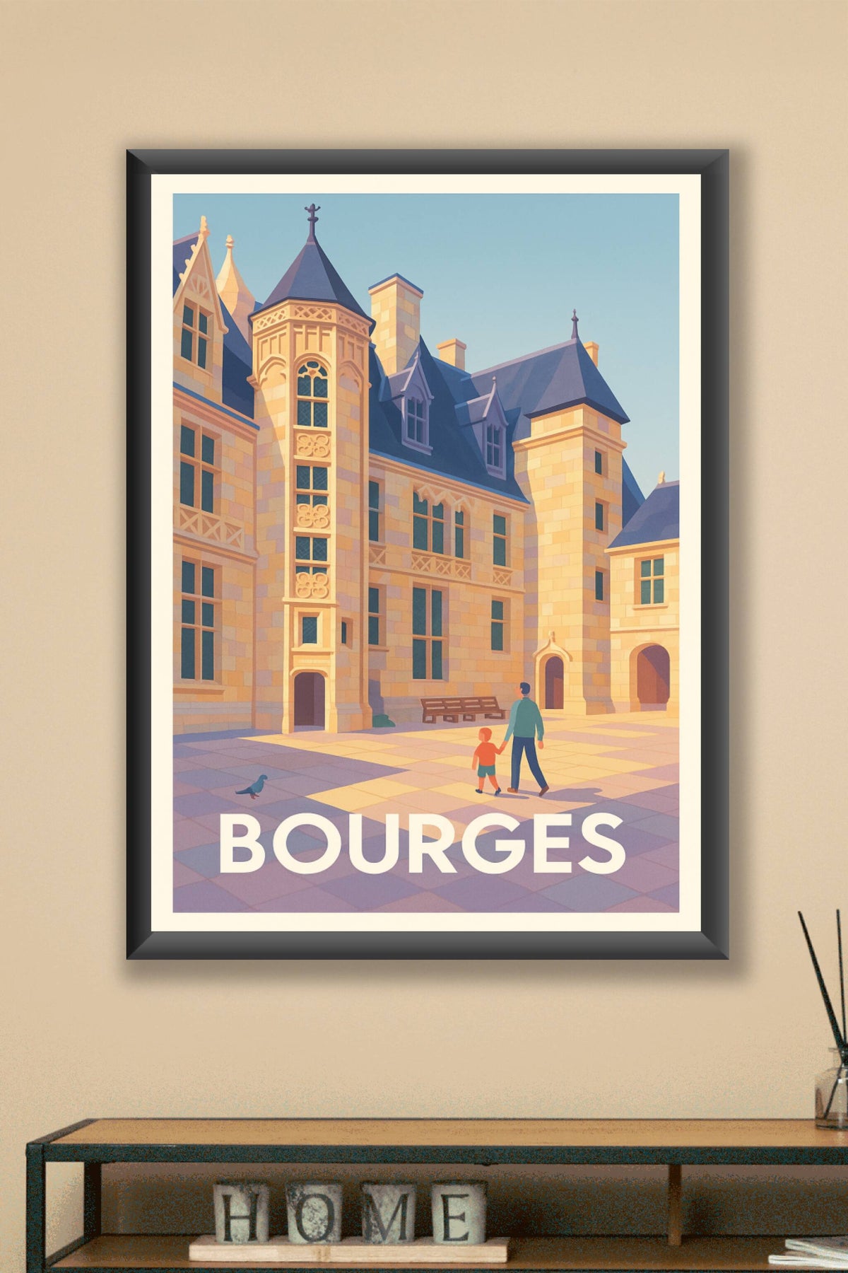 Affiche Bourges — L'élégance intemporelle au cœur de la ville · poster d'art de Bourges