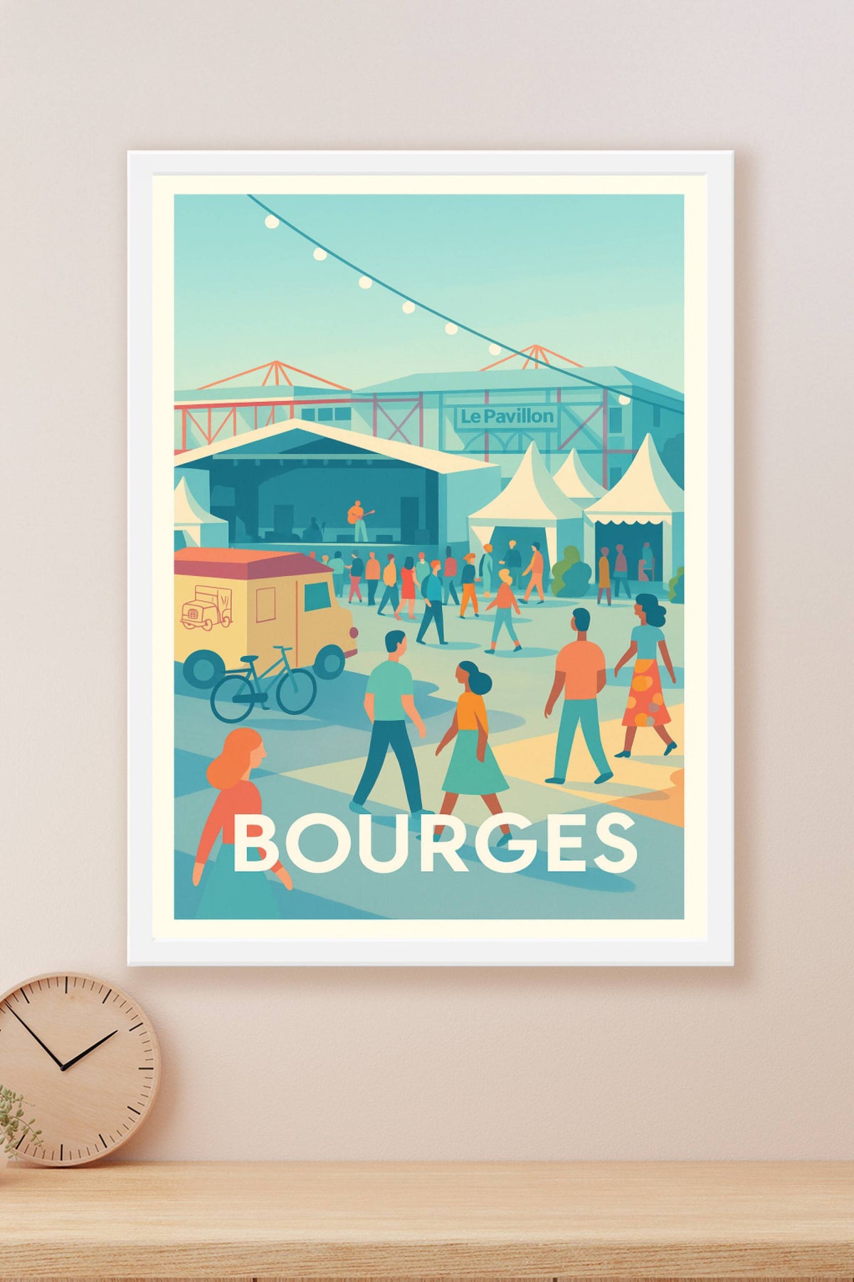 Affiche Bourges — Ambiance festive au Pavillon · poster d'art de Bourges