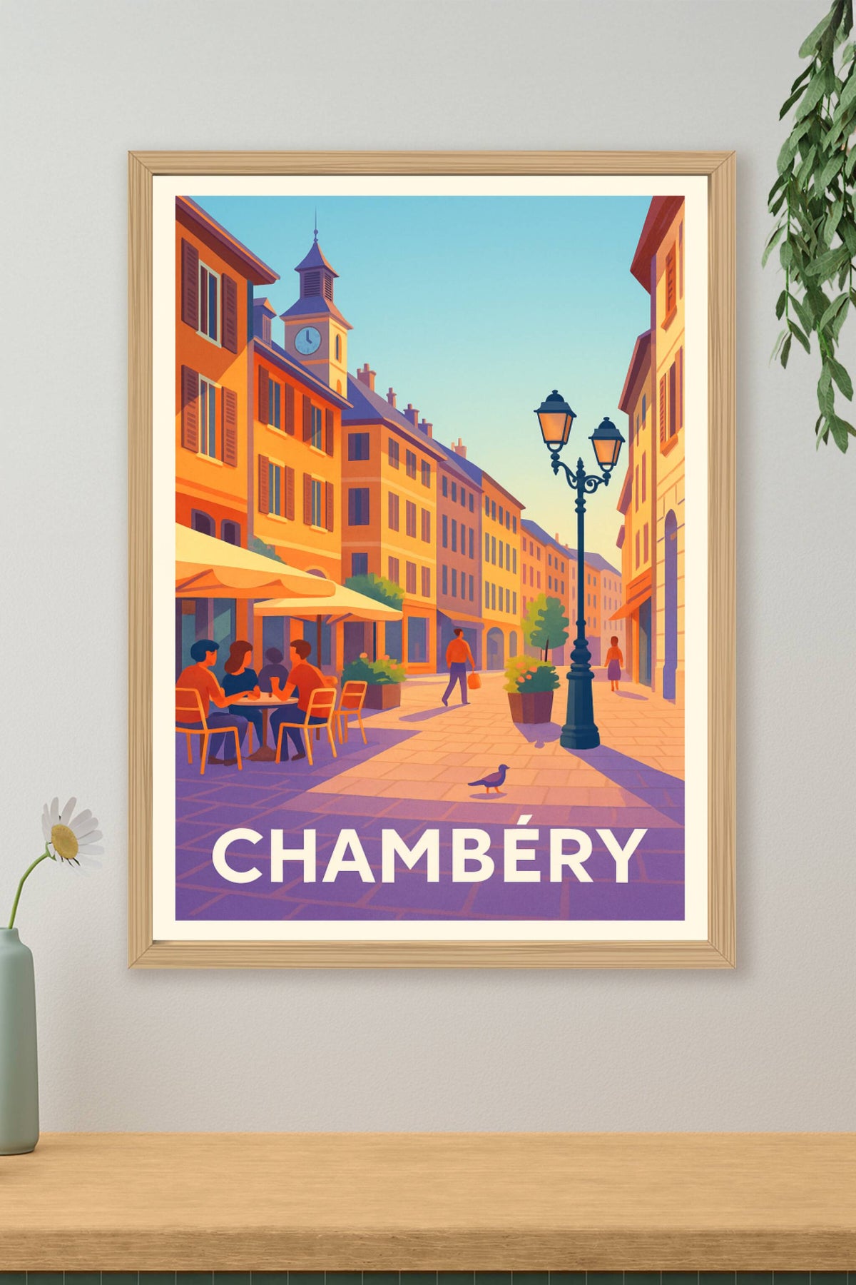 Affiche Chambéry — L'élégance conviviale au cœur des rues · poster d'art de Chambéry
