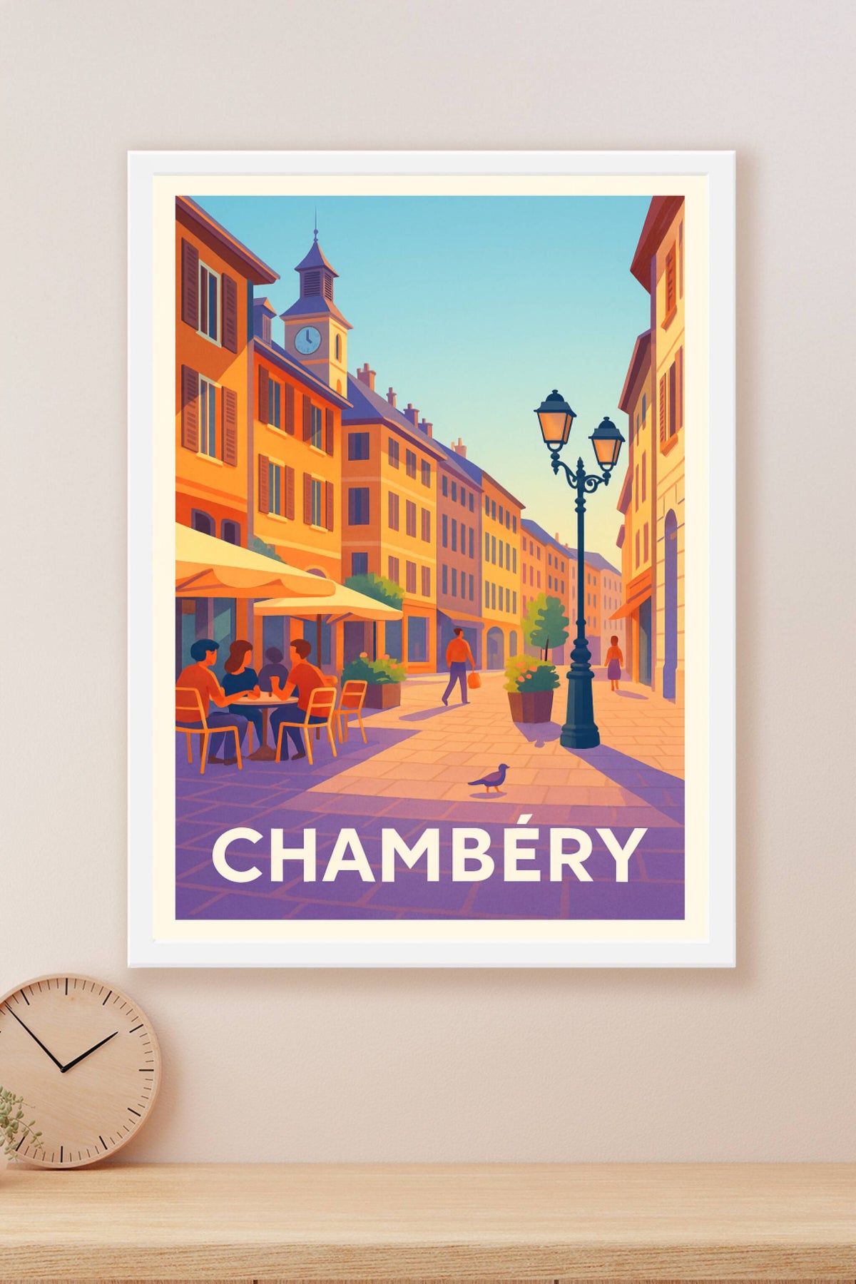 Affiche Chambéry — L'élégance conviviale au cœur des rues · poster d'art de Chambéry