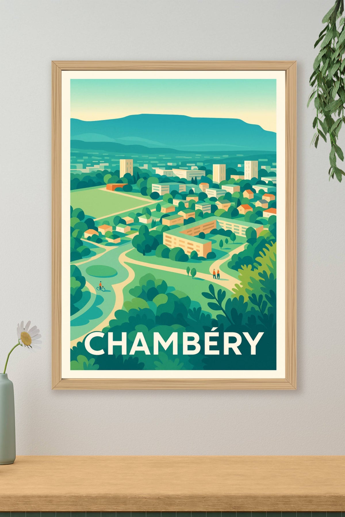 Affiche Chambéry — Vue paisible et nature urbaine · poster d'art de Chambéry
