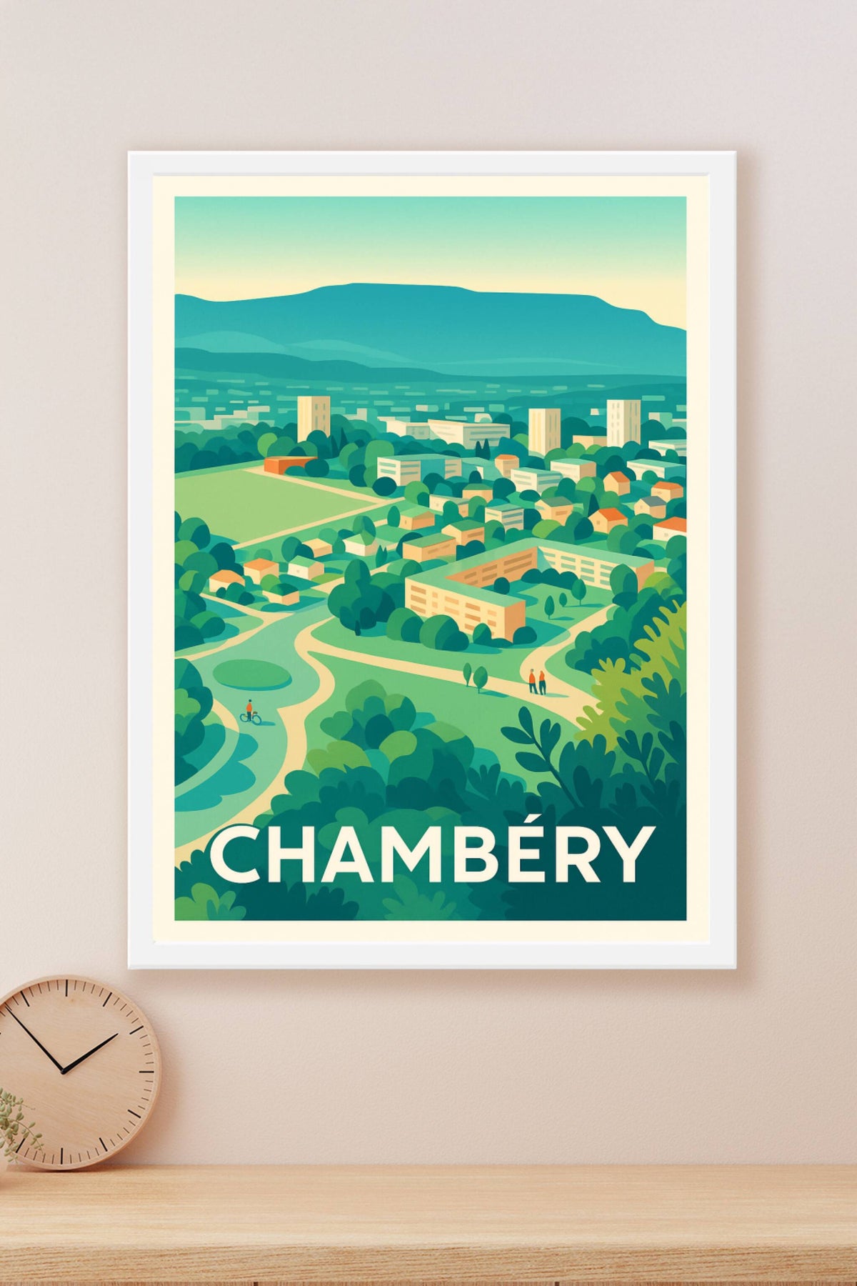 Affiche Chambéry — Vue paisible et nature urbaine · poster d'art de Chambéry