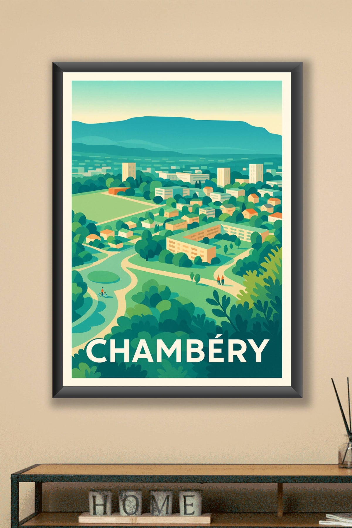 Affiche Chambéry — Vue paisible et nature urbaine · poster d'art de Chambéry
