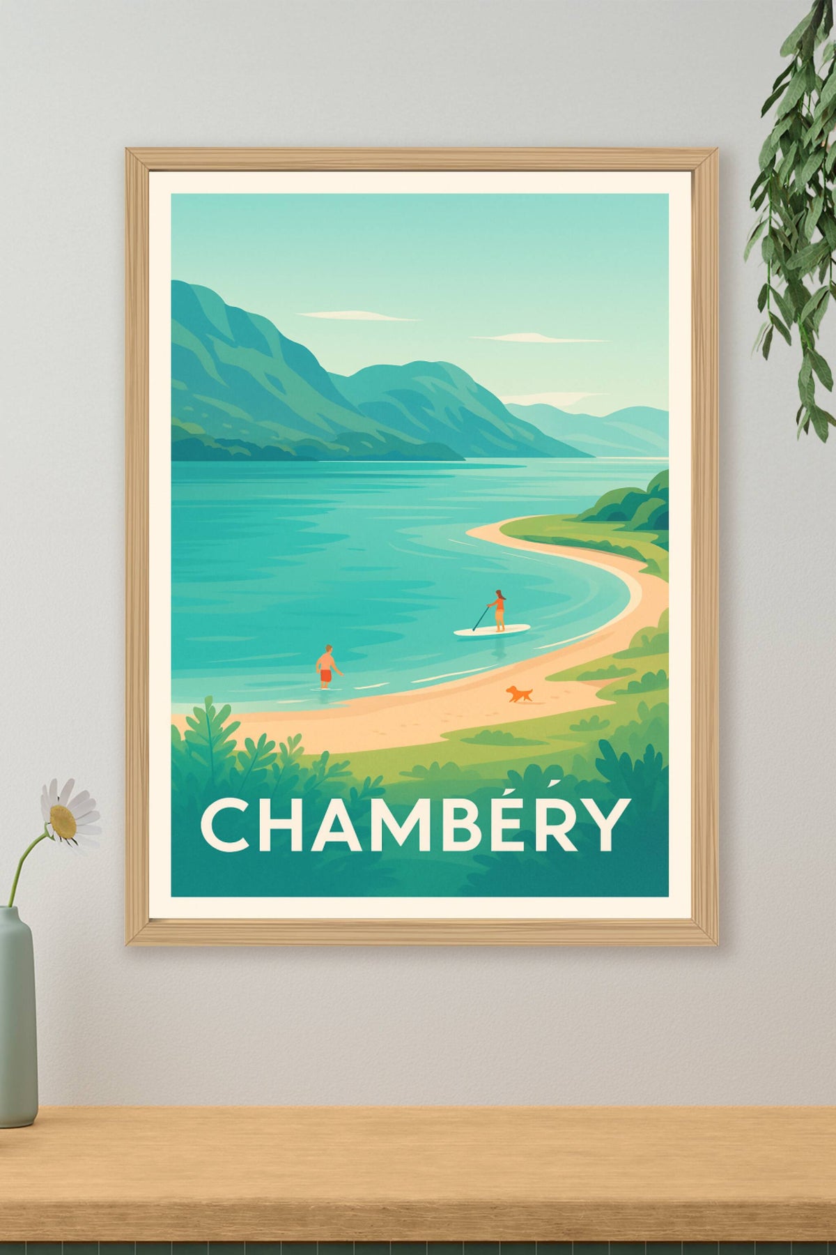 Affiche Chambéry — Évasion nature au bord du lac · poster d'art de Chambéry