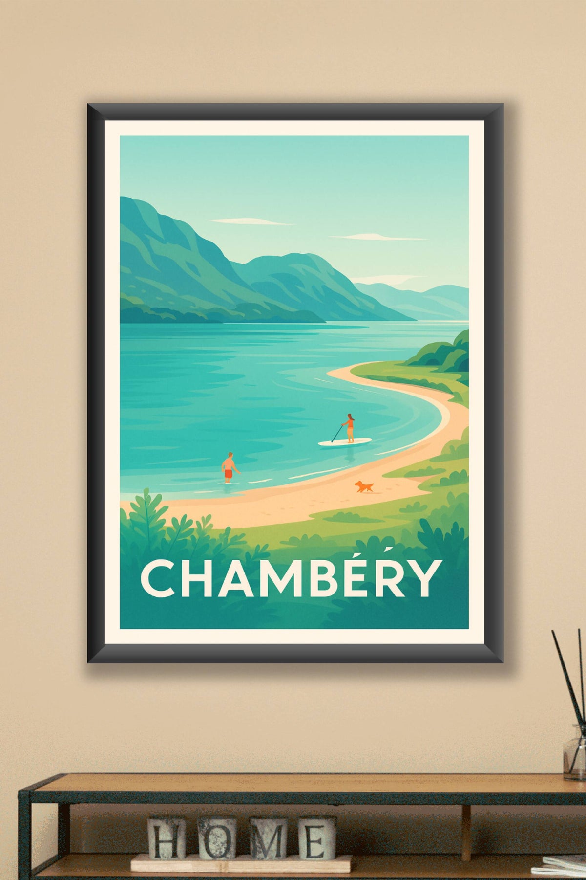 Affiche Chambéry — Évasion nature au bord du lac · poster d'art de Chambéry