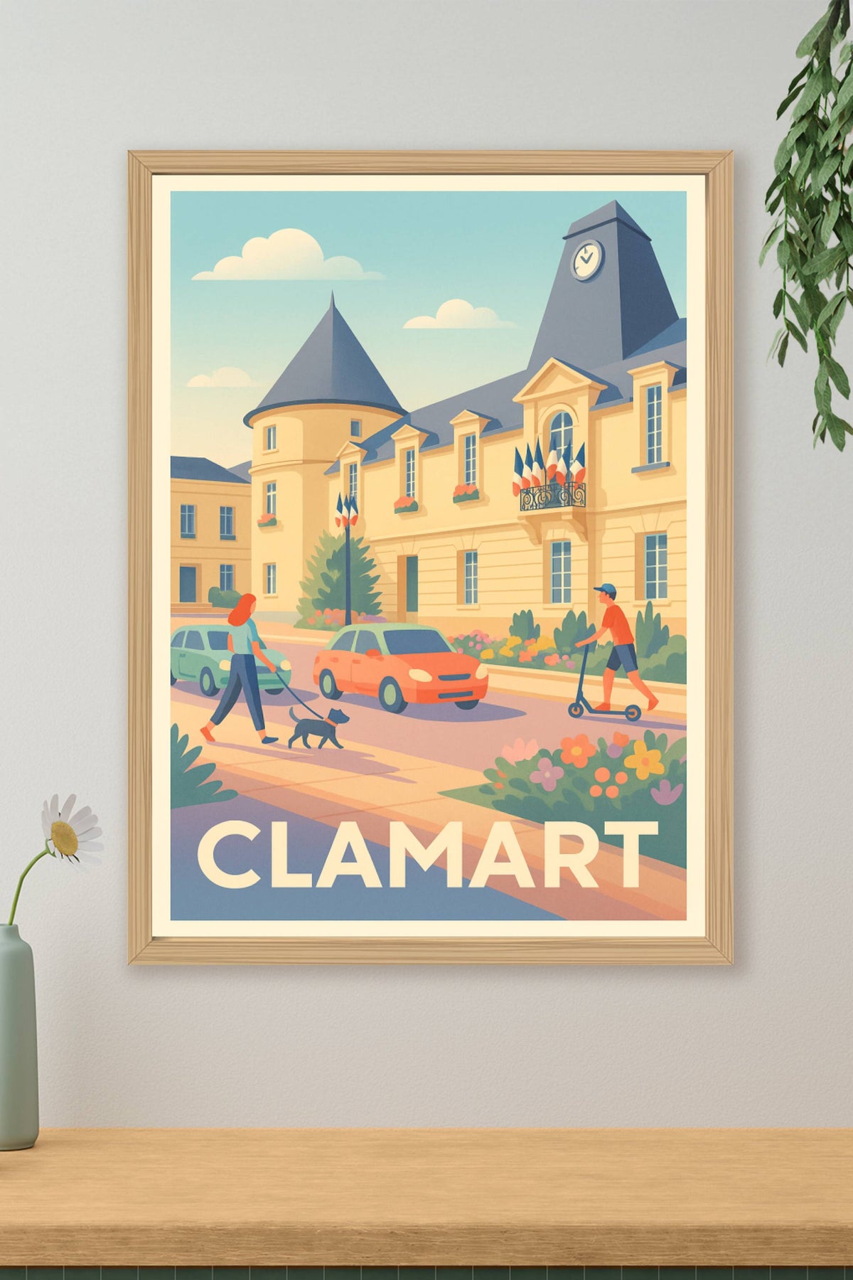 Affiche Clamart — Charme et douceur de vie locale · poster d'art de Clamart