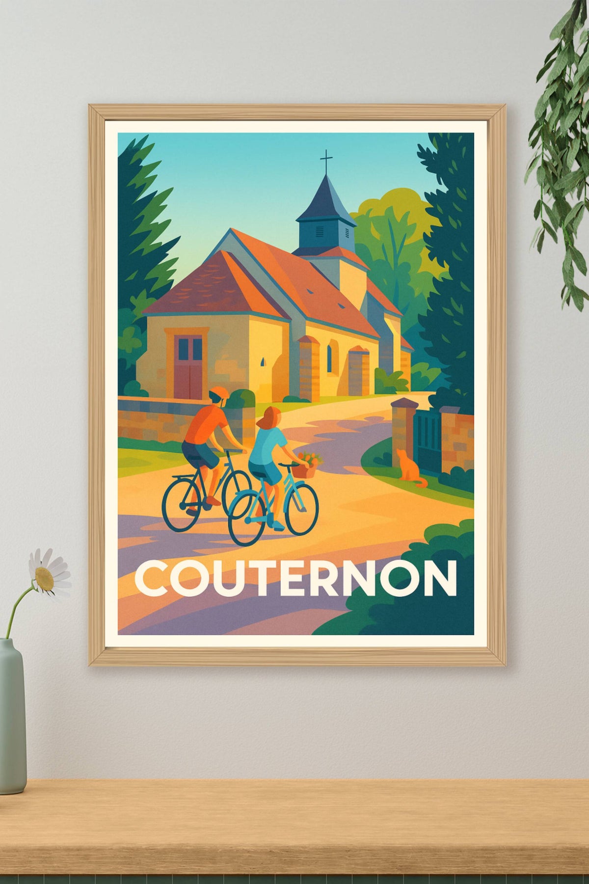 Affiche Couternon — Balade à vélo au charme bucolique · poster d'art de Couternon