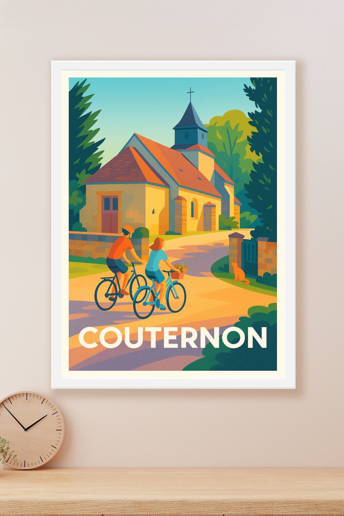 Affiche Couternon — Balade à vélo au charme bucolique · poster d'art de Couternon