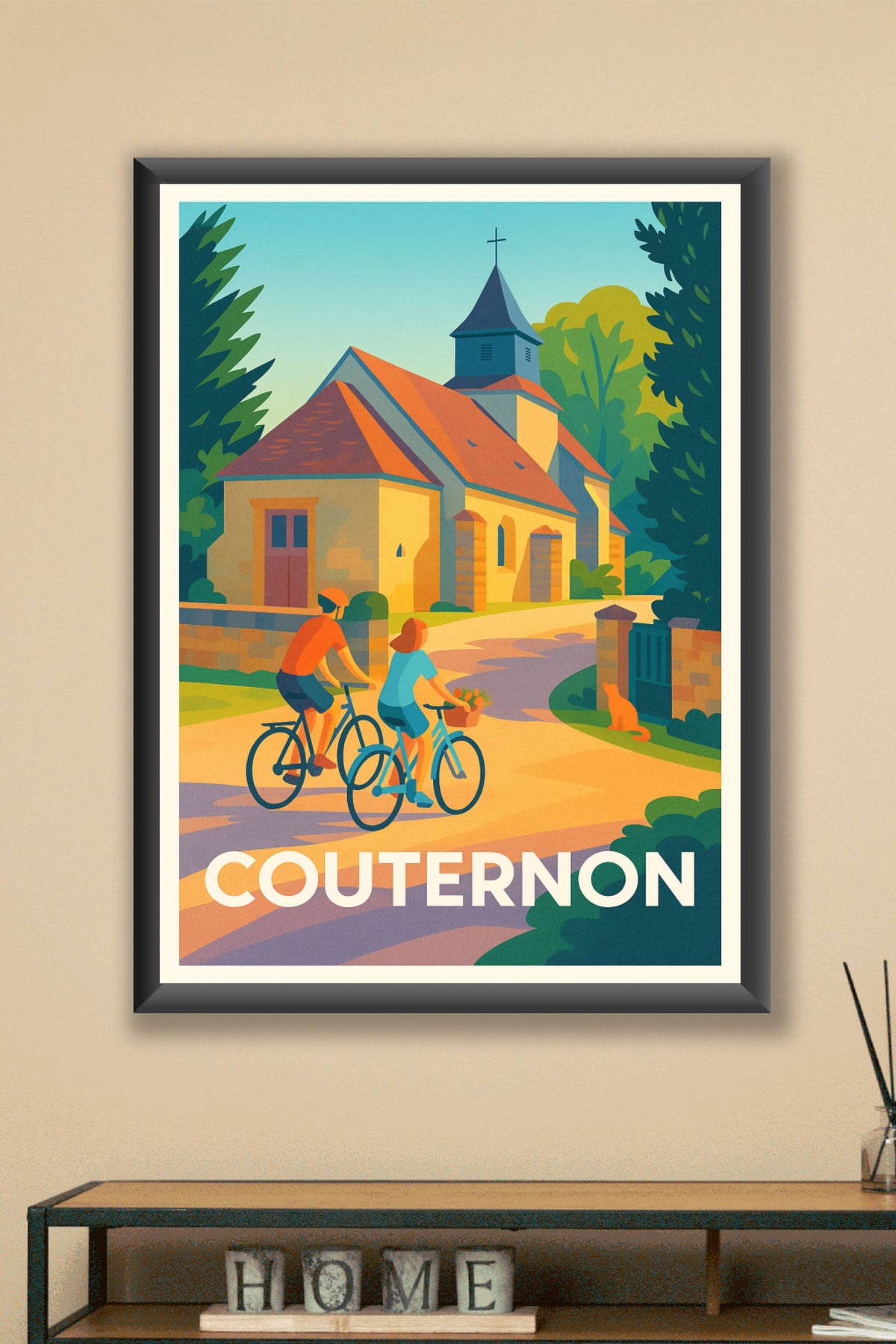 Affiche Couternon — Balade à vélo au charme bucolique · poster d'art de Couternon