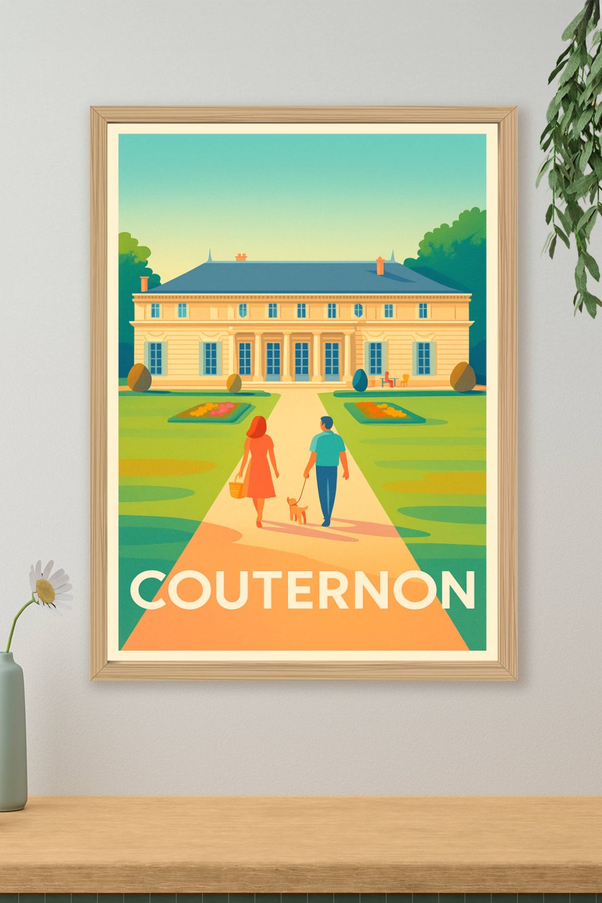 Affiche Couternon — Promenade bucolique au château · poster d'art de Couternon