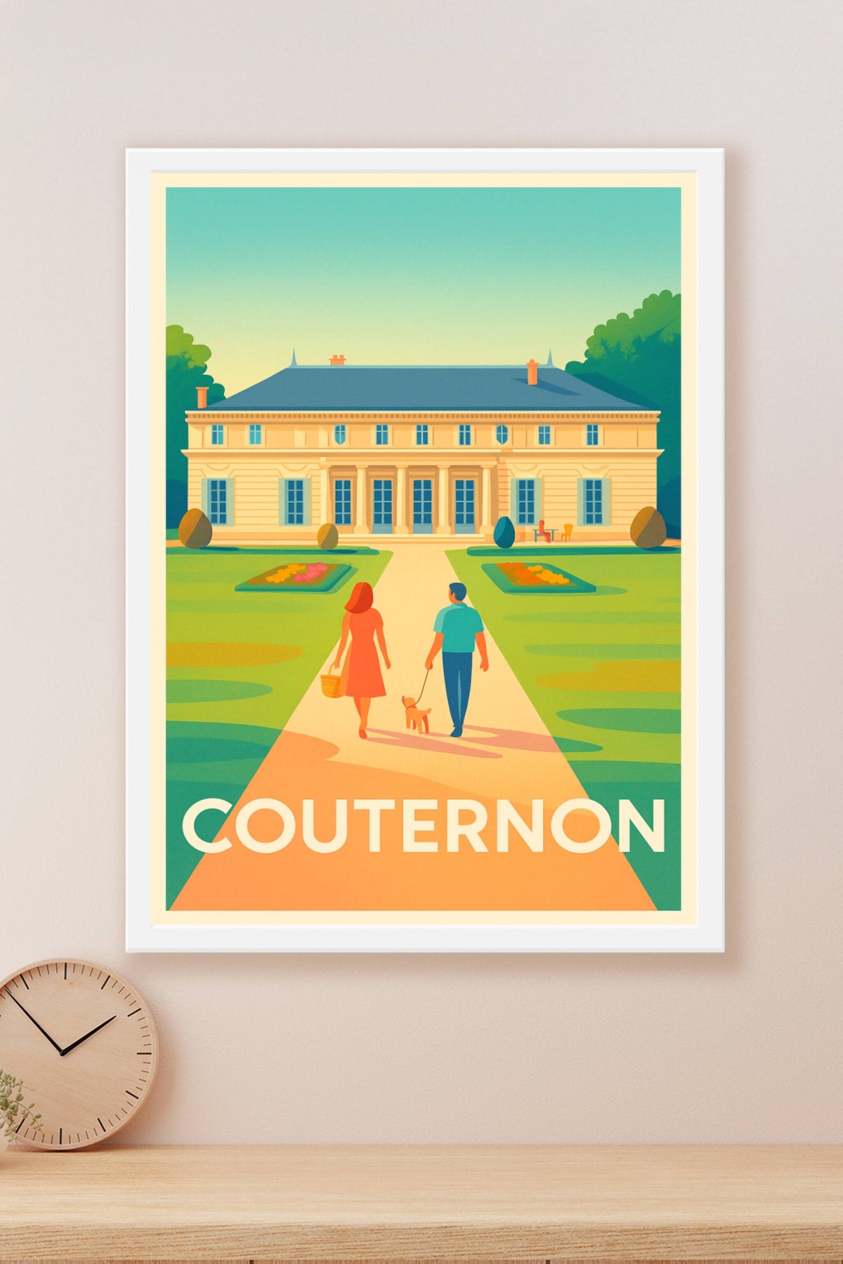 Affiche Couternon — Promenade bucolique au château · poster d'art de Couternon