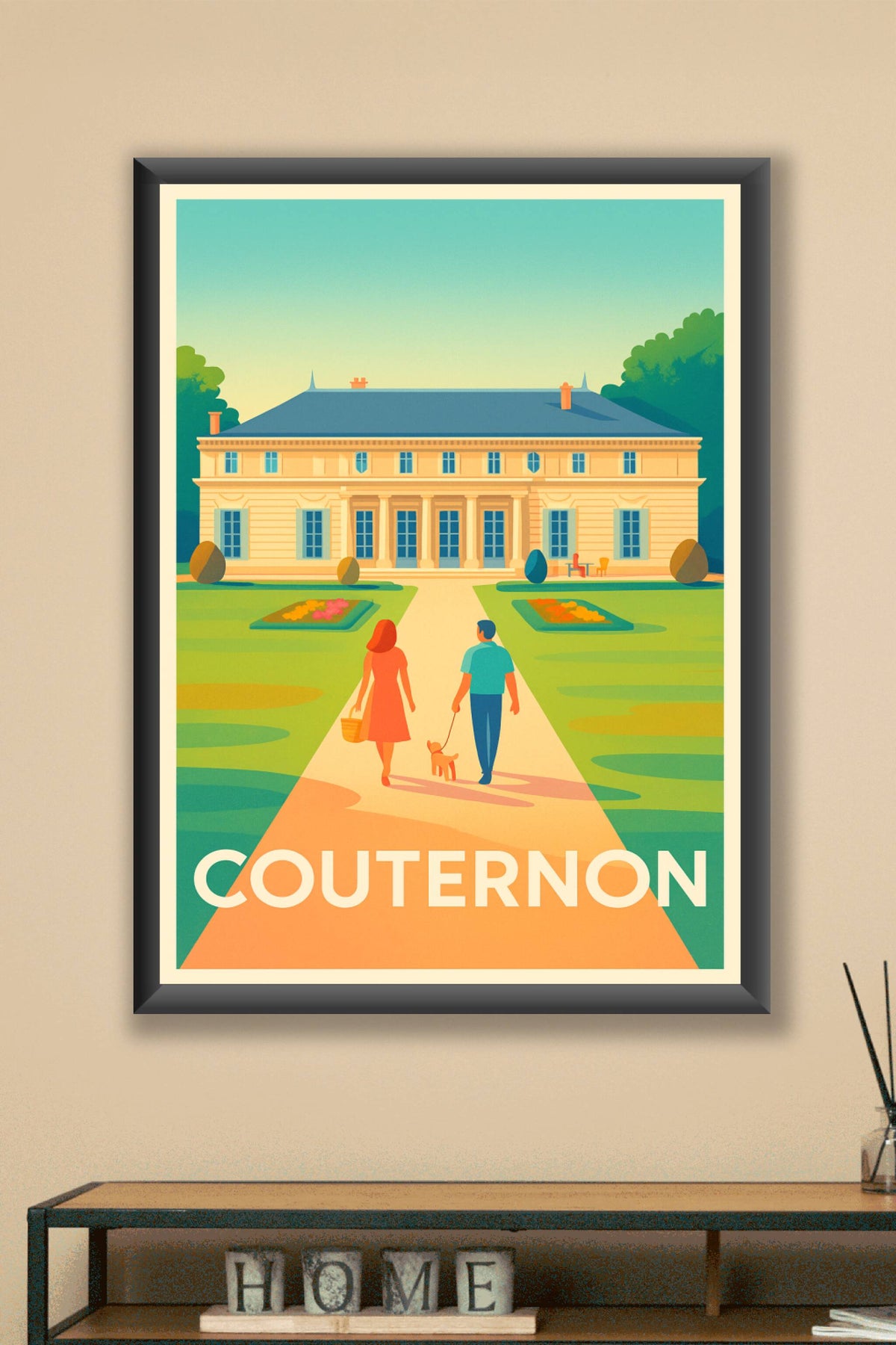 Affiche Couternon — Promenade bucolique au château · poster d'art de Couternon