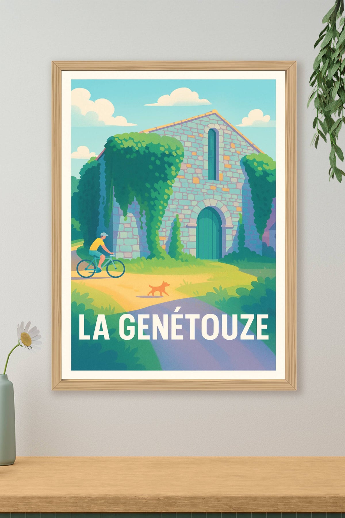 Affiche La Genétouze — Village paisible et verdoyant · poster d'art de La Genétouze
