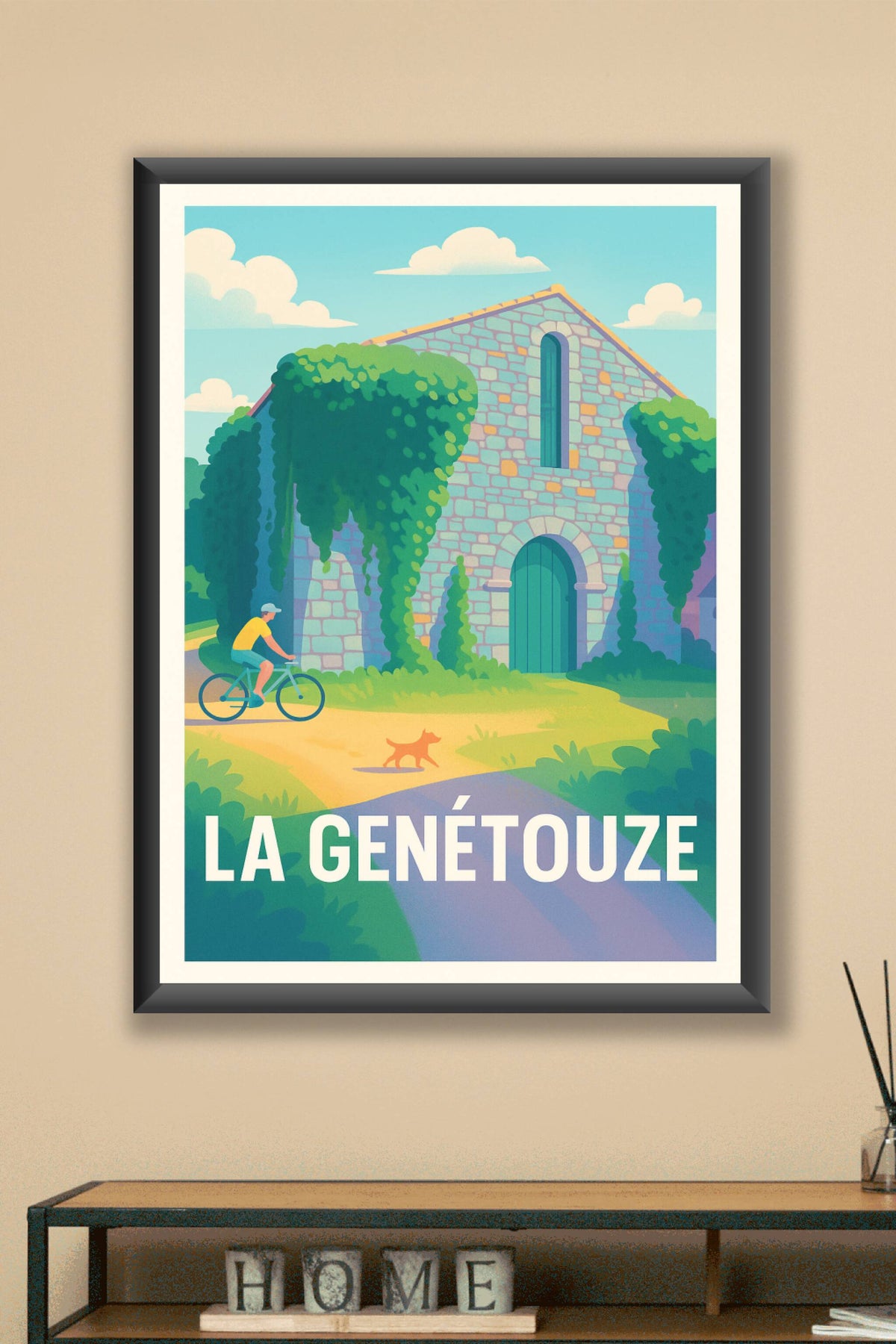 Affiche La Genétouze — Village paisible et verdoyant · poster d'art de La Genétouze