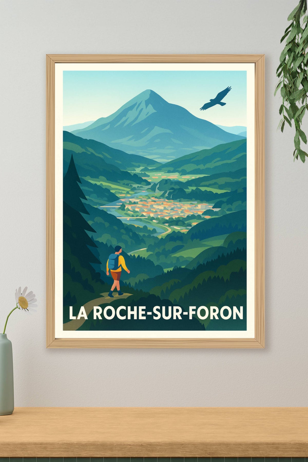 Affiche La Roche-sur-Foron — L'appel de la montagne et de la nature · poster d'art de La Roche-sur-Foron