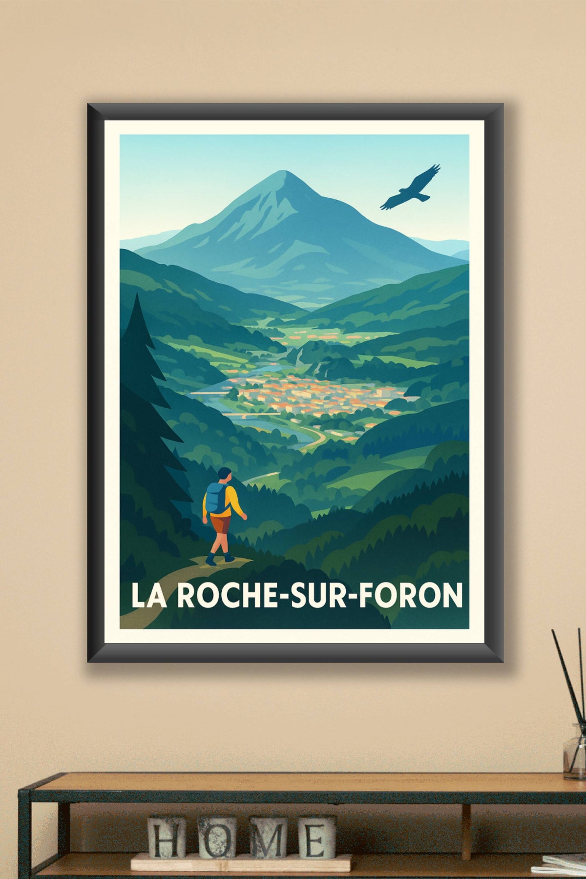 Affiche La Roche-sur-Foron — L'appel de la montagne et de la nature · poster d'art de La Roche-sur-Foron