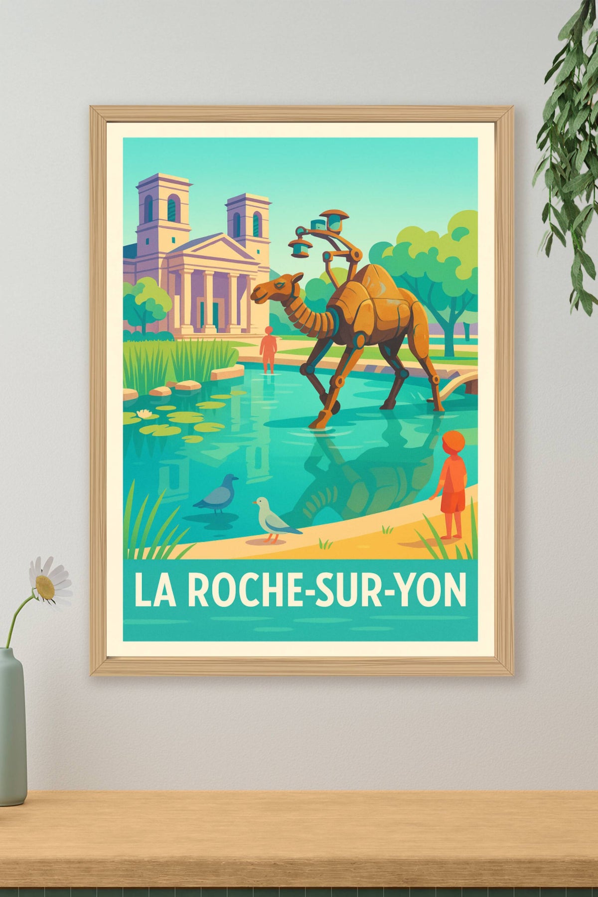 Affiche La Roche-sur-Yon — Voyage au coeur des curiosités urbaines · poster d'art de La Roche-sur-Yon