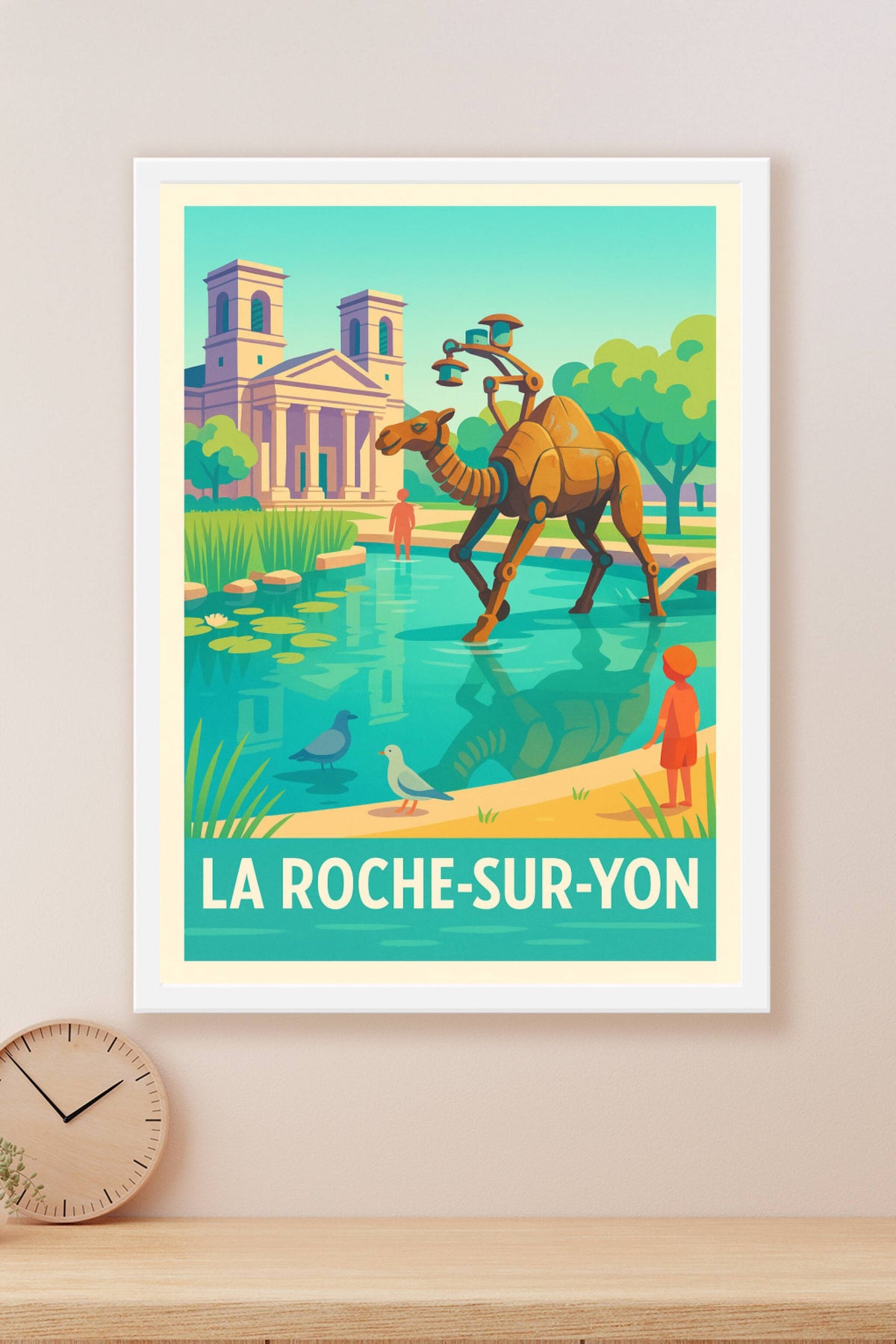 Affiche La Roche-sur-Yon — Voyage au coeur des curiosités urbaines · poster d'art de La Roche-sur-Yon