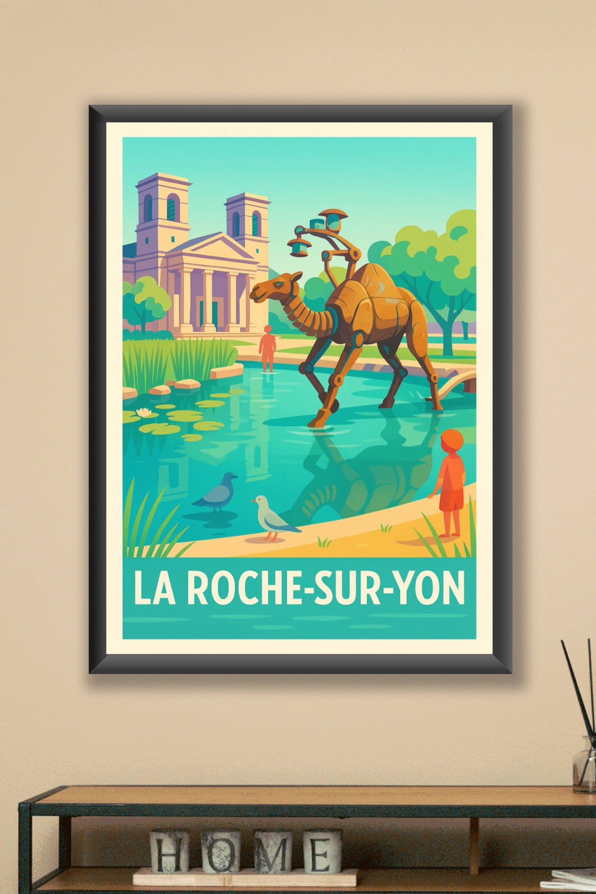 Affiche La Roche-sur-Yon — Voyage au coeur des curiosités urbaines · poster d'art de La Roche-sur-Yon