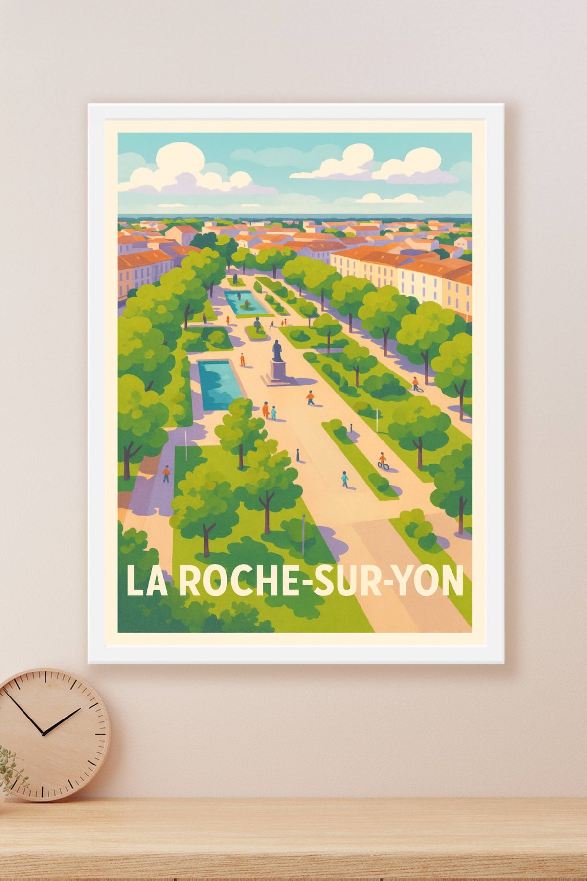 Affiche La Roche-sur-Yon — Le charme paisible du parc urbain · poster d'art de La Roche-sur-Yon