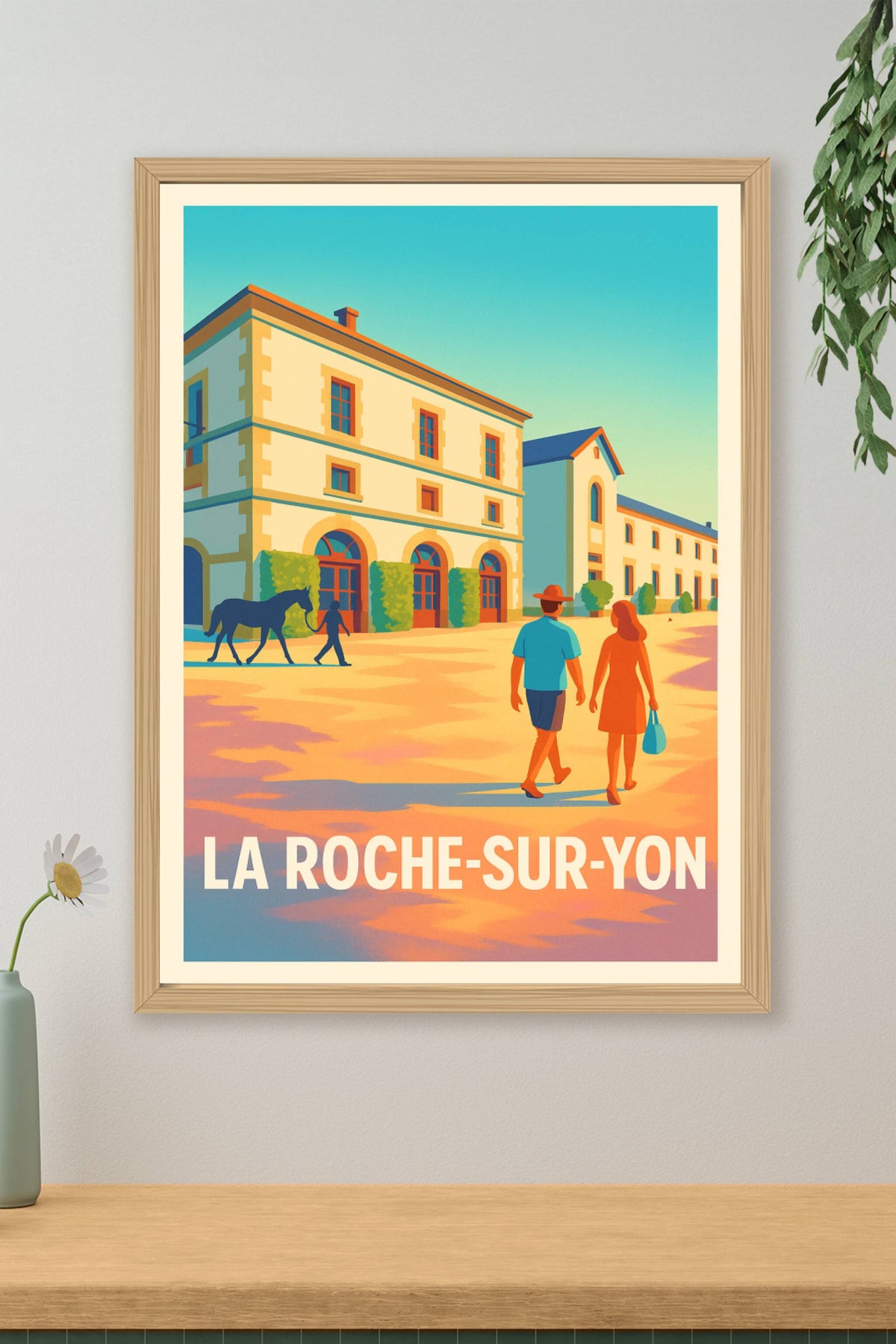 Affiche La Roche-sur-Yon — Promenade ensoleillée au cœur de la ville · poster d'art de La Roche-sur-Yon
