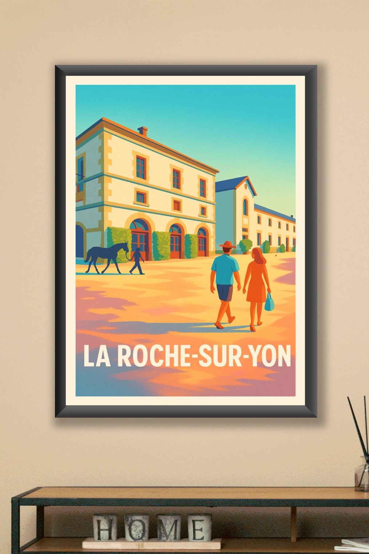 Affiche La Roche-sur-Yon — Promenade ensoleillée au cœur de la ville · poster d'art de La Roche-sur-Yon