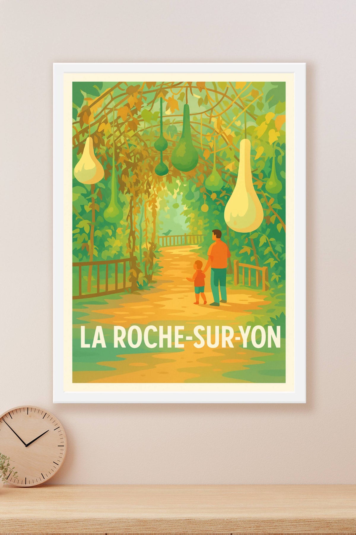 Affiche La Roche-sur-Yon — Promenade enchantée sous la nature suspendue · poster d'art de La Roche-sur-Yon