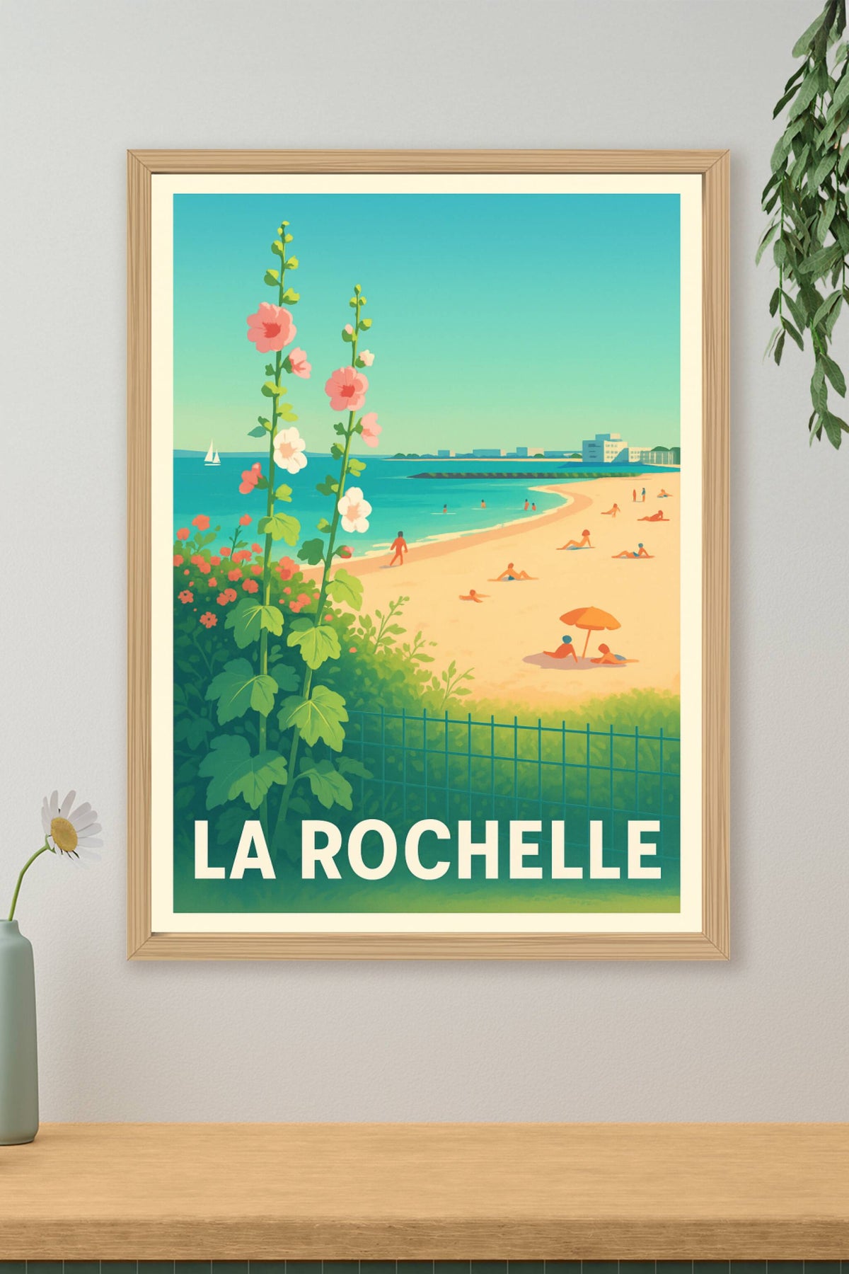 Affiche La Rochelle — Plages ensoleillées et douceur de vivre · poster d'art de La Rochelle