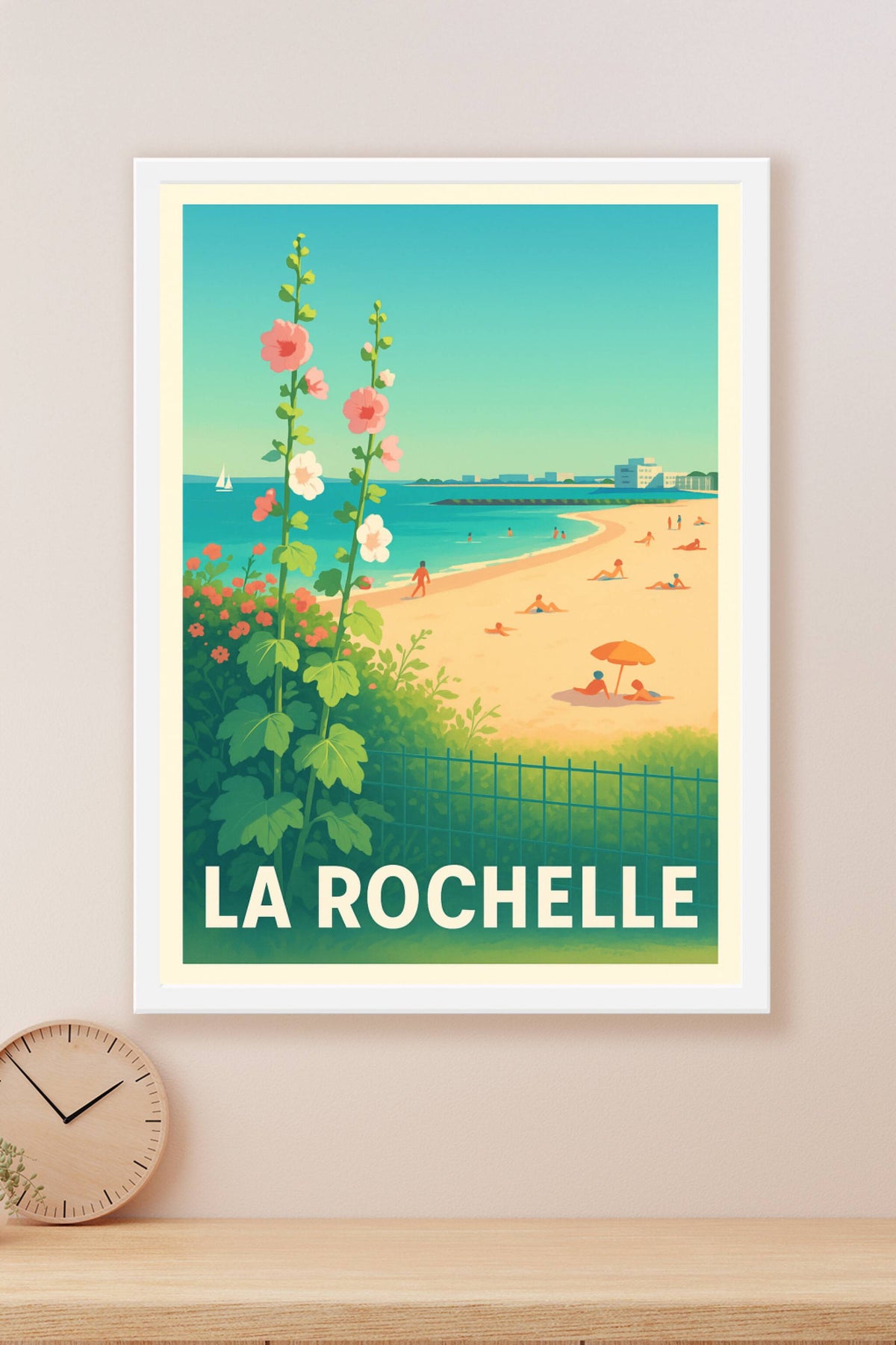 Affiche La Rochelle — Plages ensoleillées et douceur de vivre · poster d'art de La Rochelle