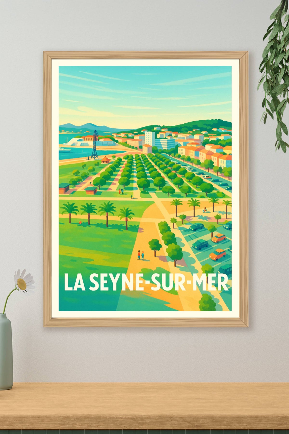 Affiche La Seyne-sur-Mer — Une escapade ensoleillée en bord de mer · poster d'art de La Seyne-sur-Mer
