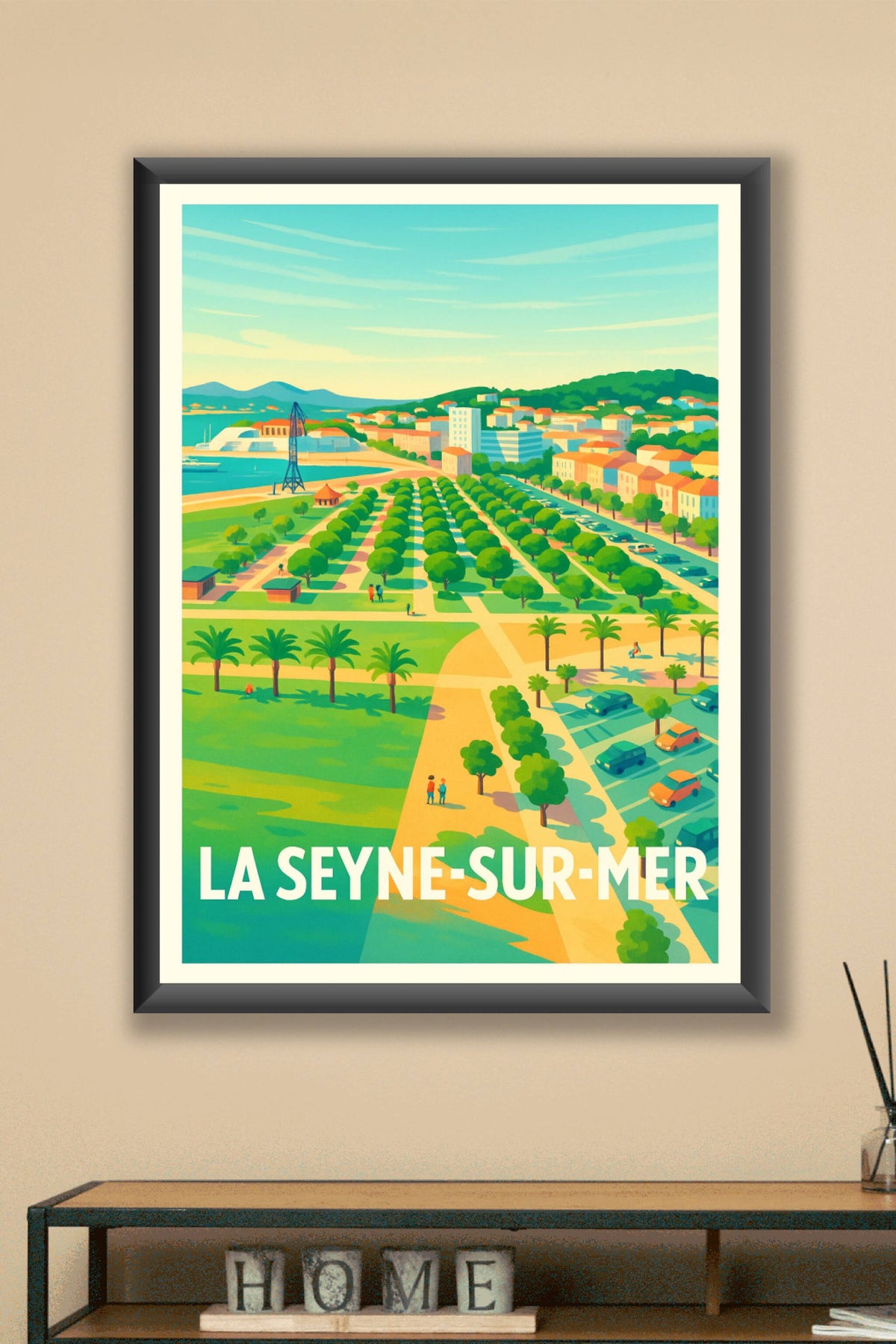 Affiche La Seyne-sur-Mer — Une escapade ensoleillée en bord de mer · poster d'art de La Seyne-sur-Mer