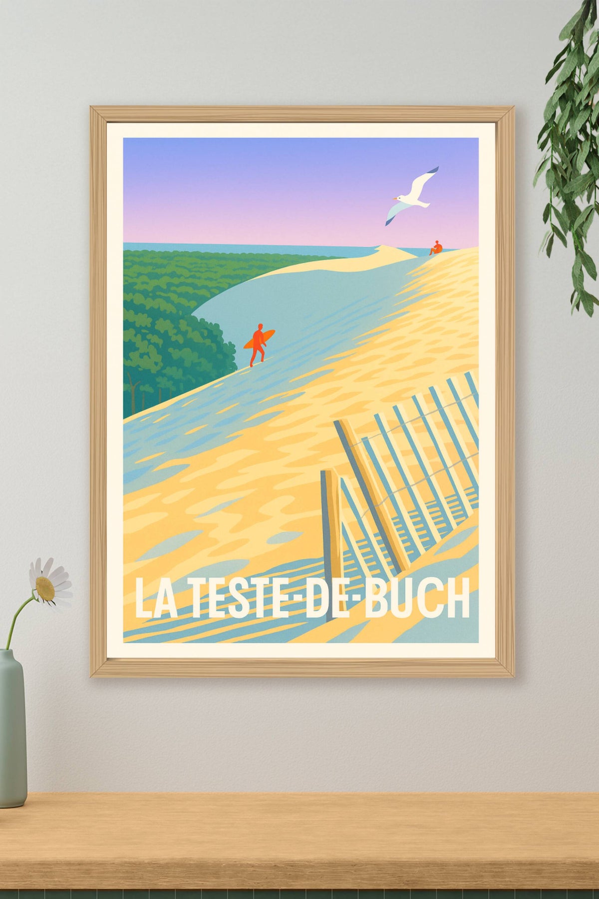 Affiche La Teste-de-Buch — Évasion sur les dunes dorées · poster d'art de La Teste-de-Buch