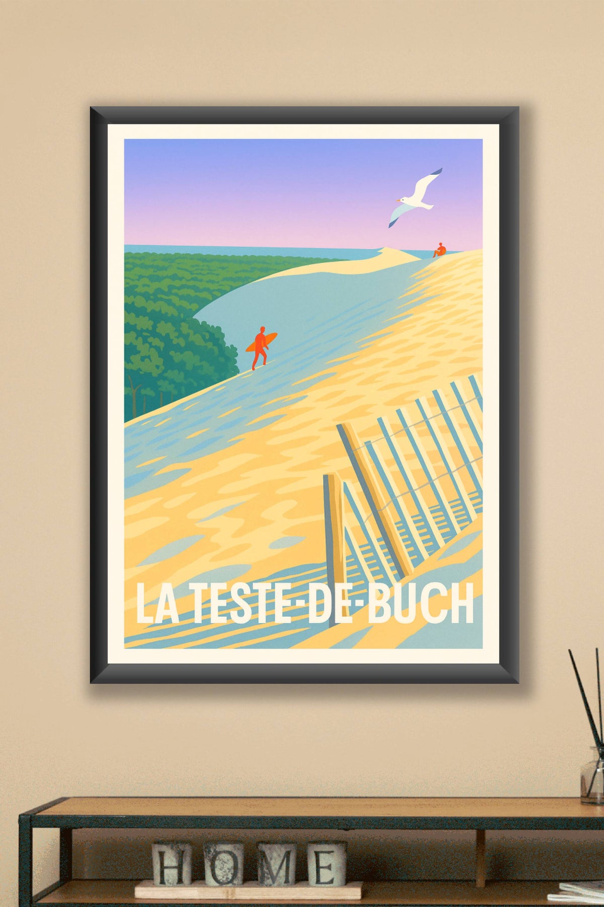 Affiche La Teste-de-Buch — Évasion sur les dunes dorées · poster d'art de La Teste-de-Buch