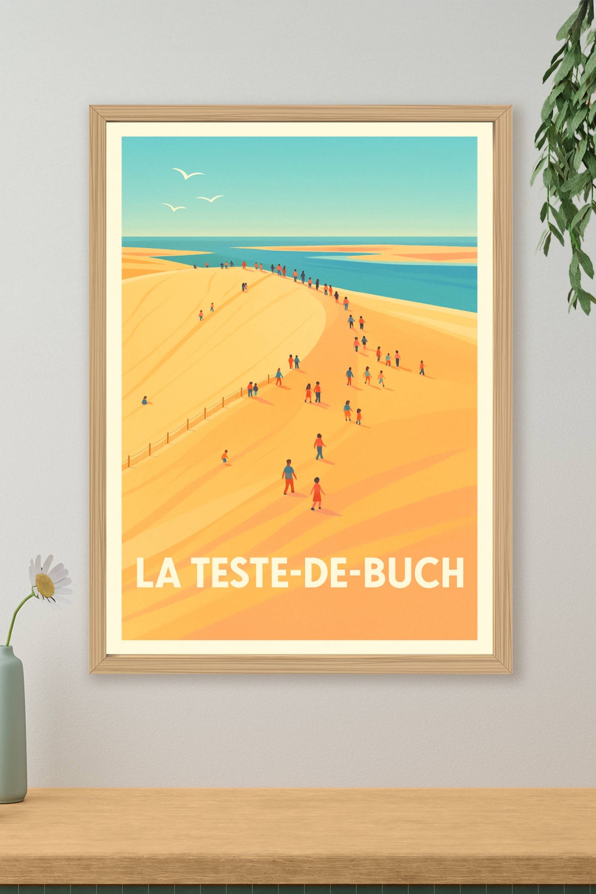 Affiche La Teste-de-Buch — L'envol sur les dunes dorées · poster d'art de La Teste-de-Buch