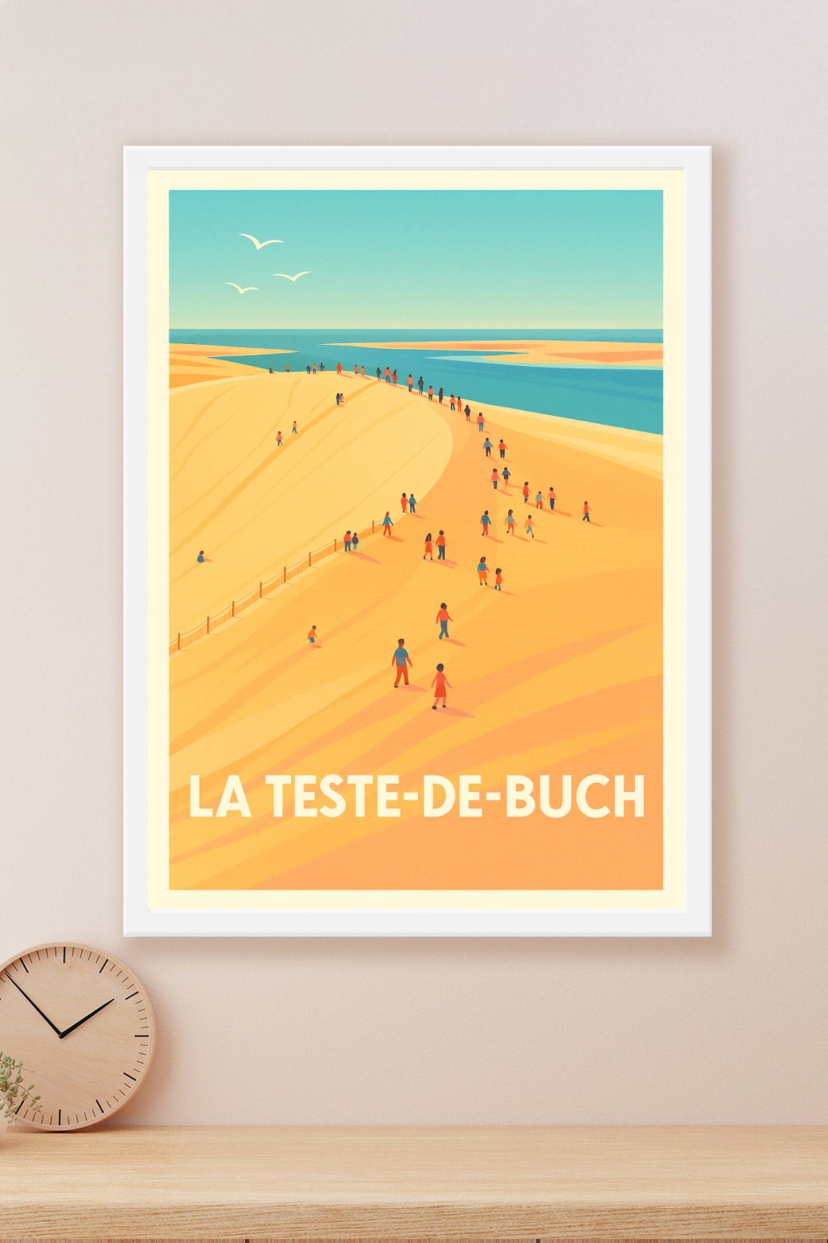Affiche La Teste-de-Buch — L'envol sur les dunes dorées · poster d'art de La Teste-de-Buch