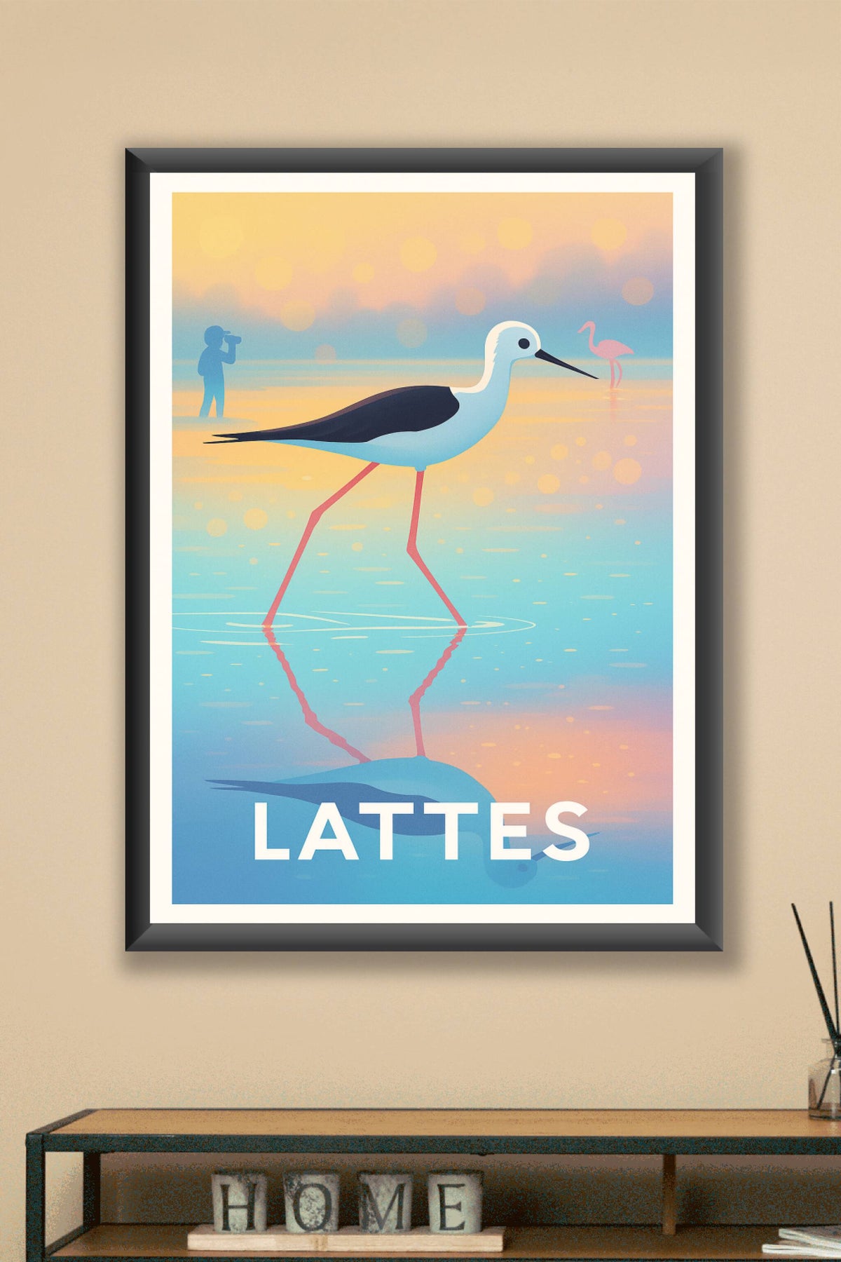 Affiche Lattes — L'élégance de la nature au crépuscule · poster d'art de Lattes