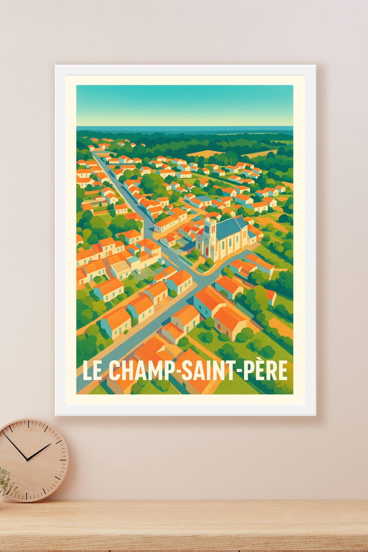 Affiche Le Champ-Saint-Père — Vue panoramique et charme villageois · poster d'art de Le Champ-Saint-Père