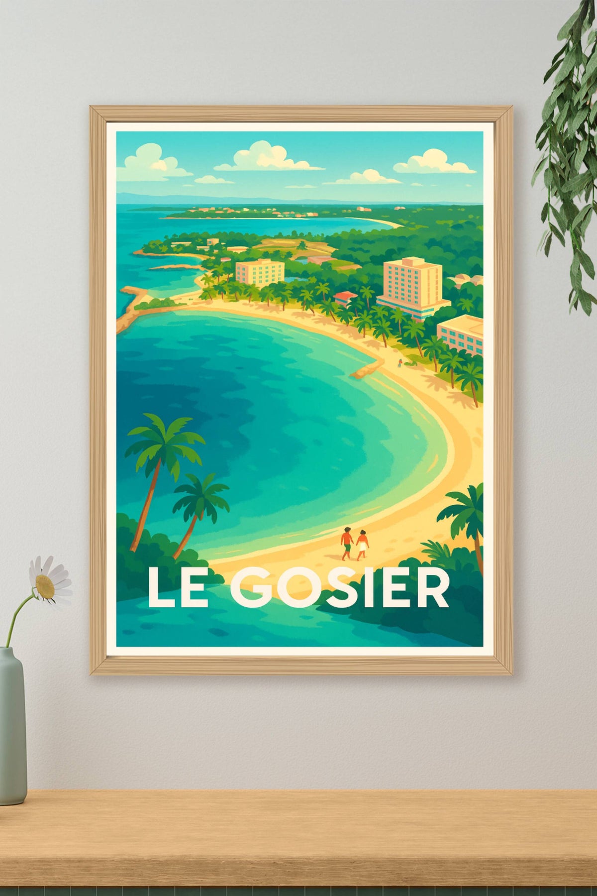 Affiche Le Gosier — Évasion tropicale au bord de l'eau · poster d'art de Le Gosier