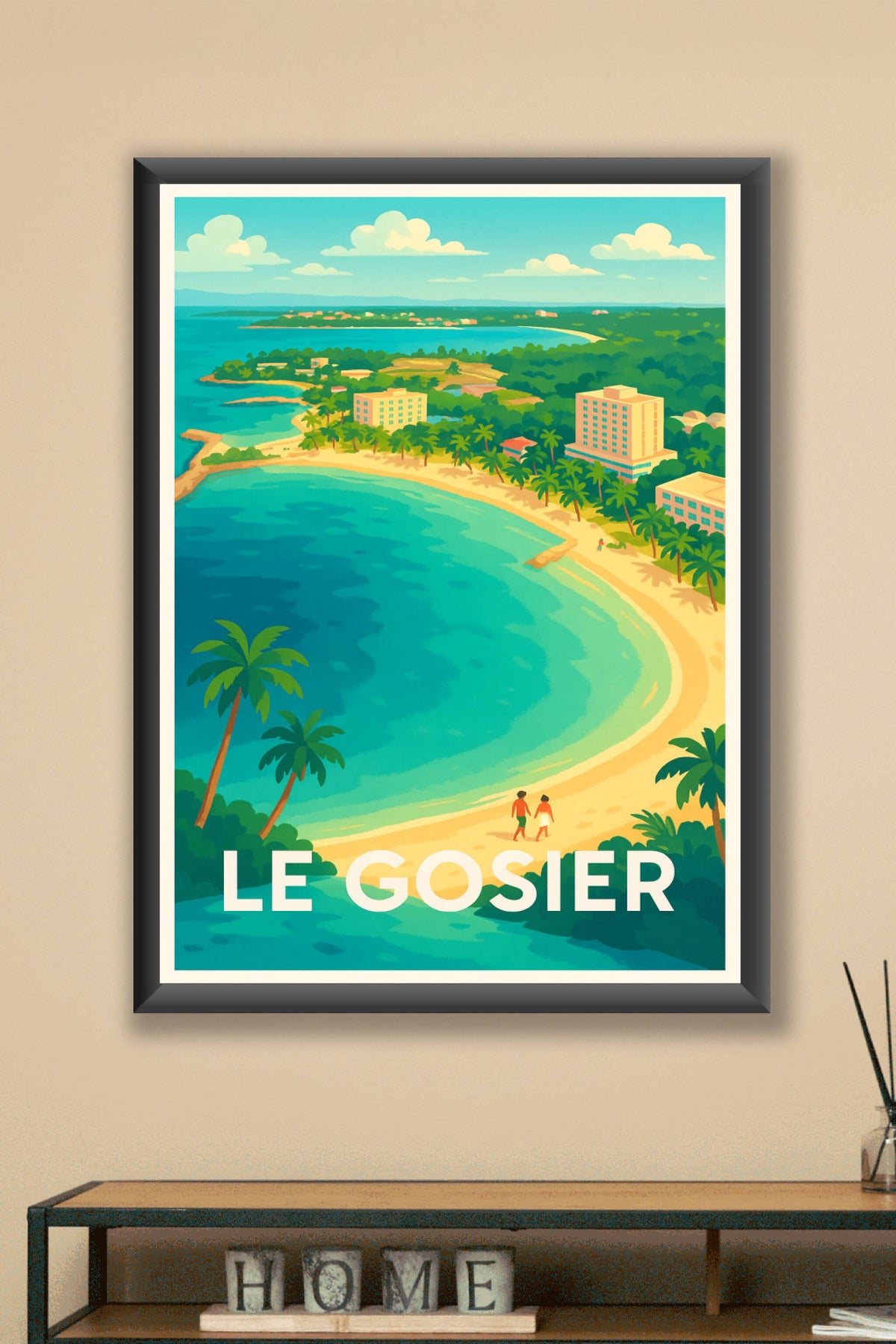 Affiche Le Gosier — Évasion tropicale au bord de l'eau · poster d'art de Le Gosier