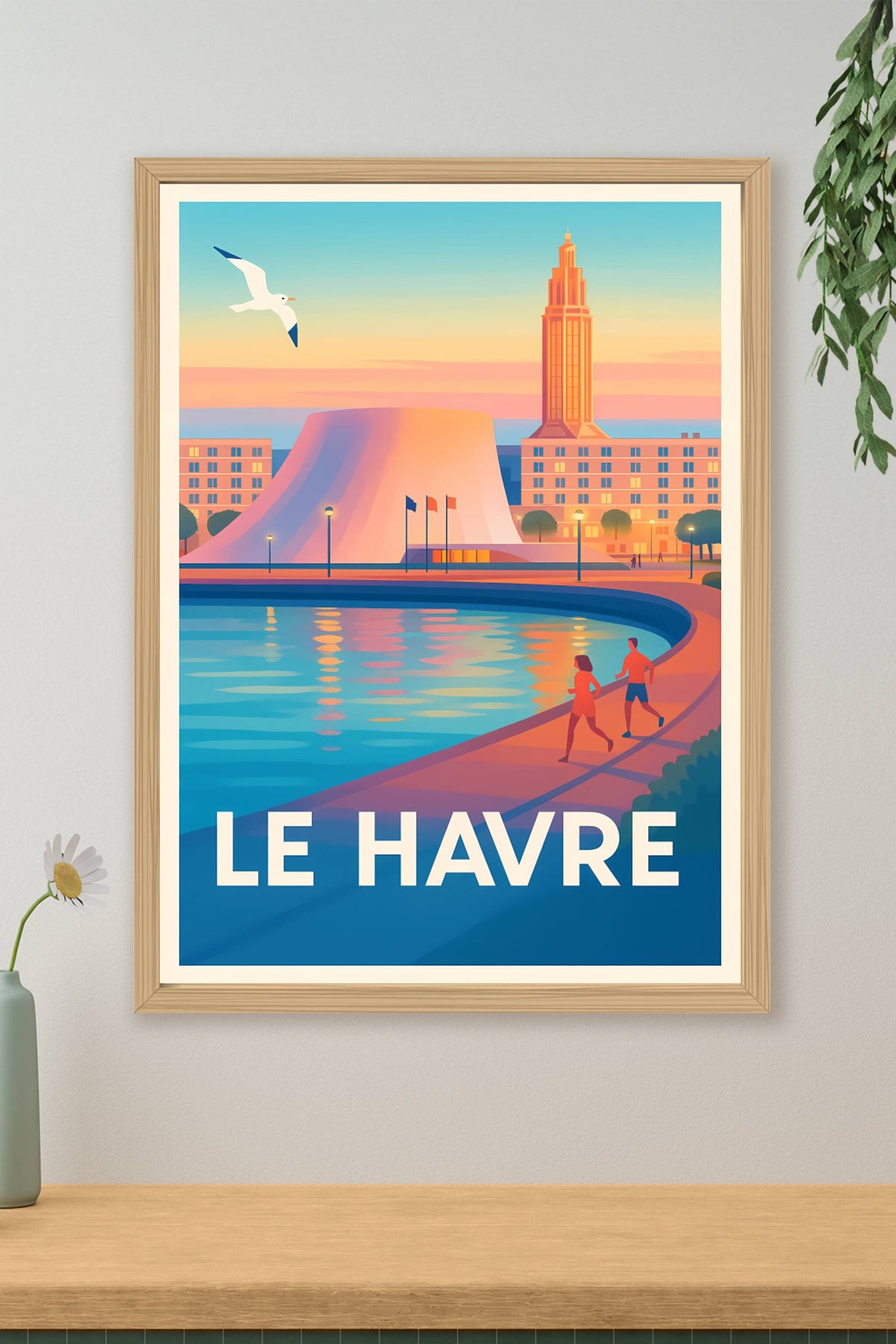 Affiche Le Havre — L'élégance du bord de mer au crépuscule · poster d'art de Le Havre
