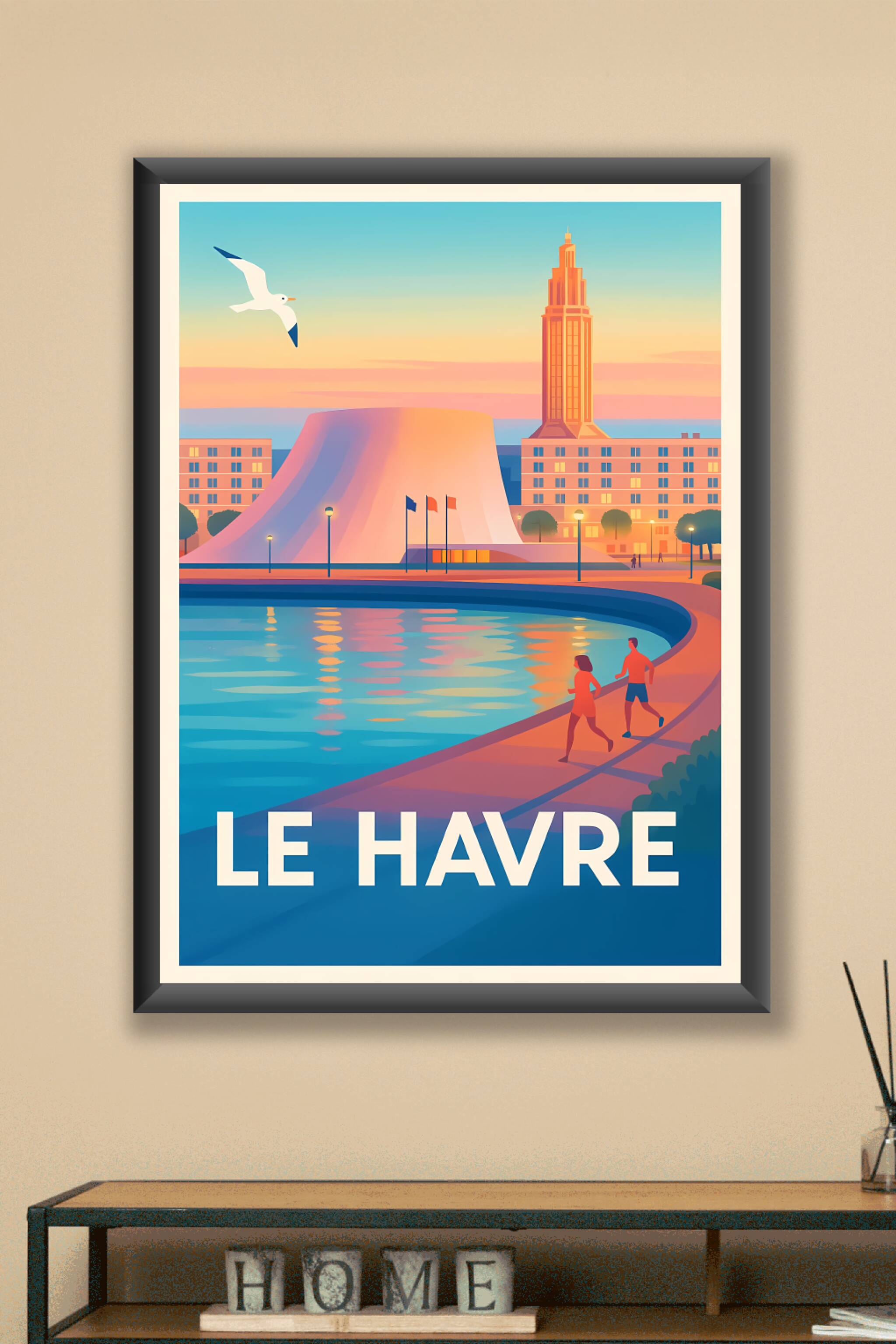 France, Le Havre, La Hève, la plage et ses cabines, circa 1870 by Photographie originale France, Le Havre, La Hève, la plage et ses cabines, circa 1870 by Photographie originale
